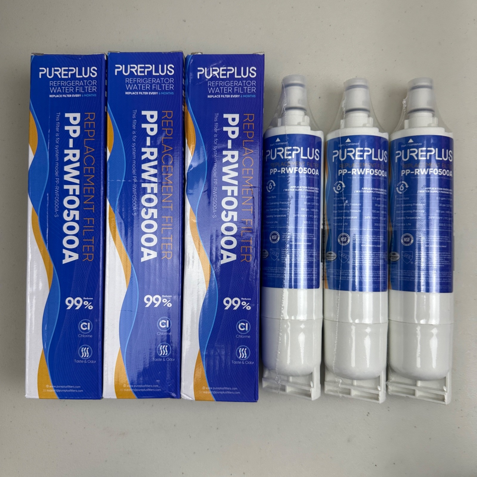 3 PACK PUREPLUS 4396508 for EDR5RXD1 EveryDrop Kenmore 46-9010 9085 RWF0500A
