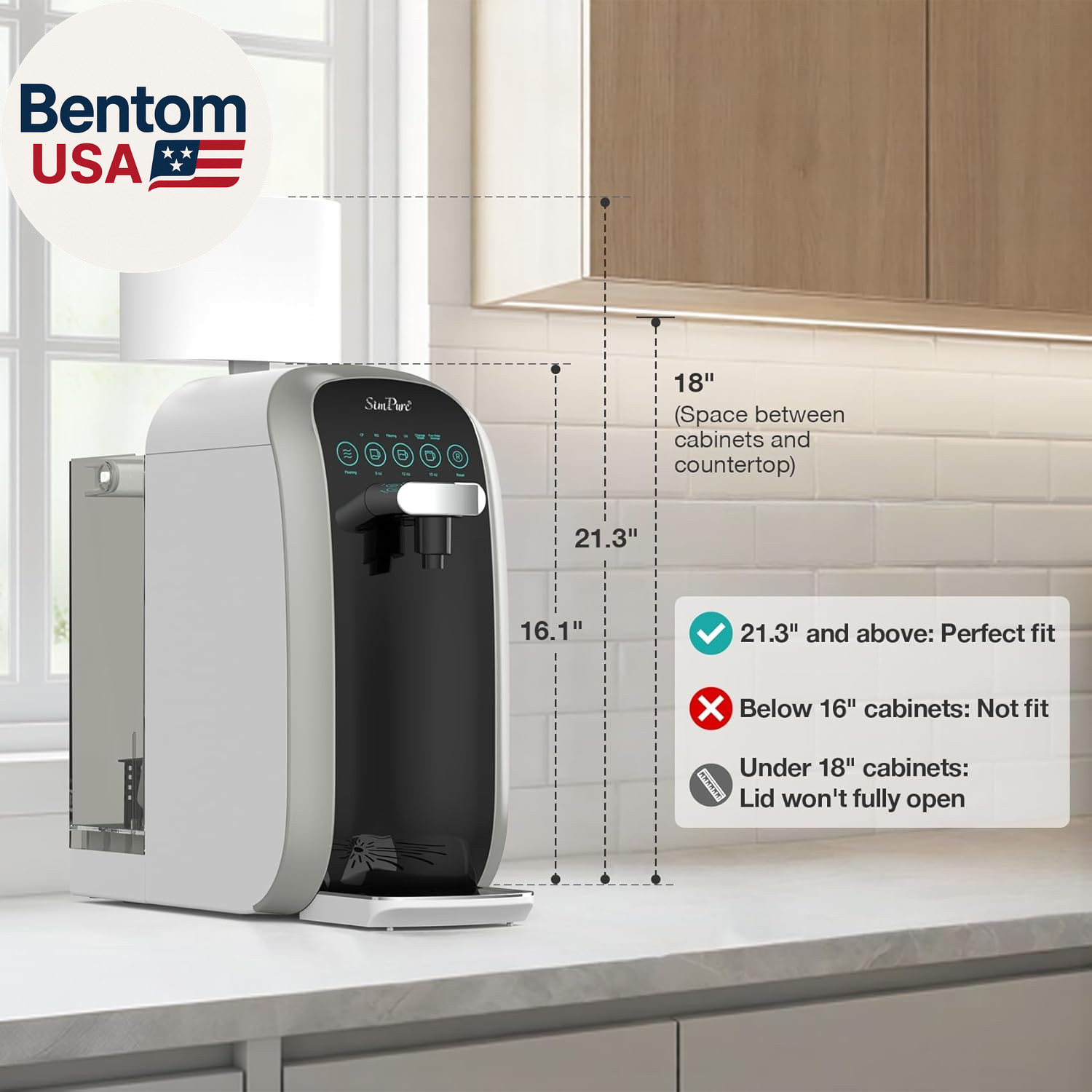 Y7P-BW UV Countertop Reverse Osmosis Water Filter, NSF/ANSI 58 Certified, 5 Stag