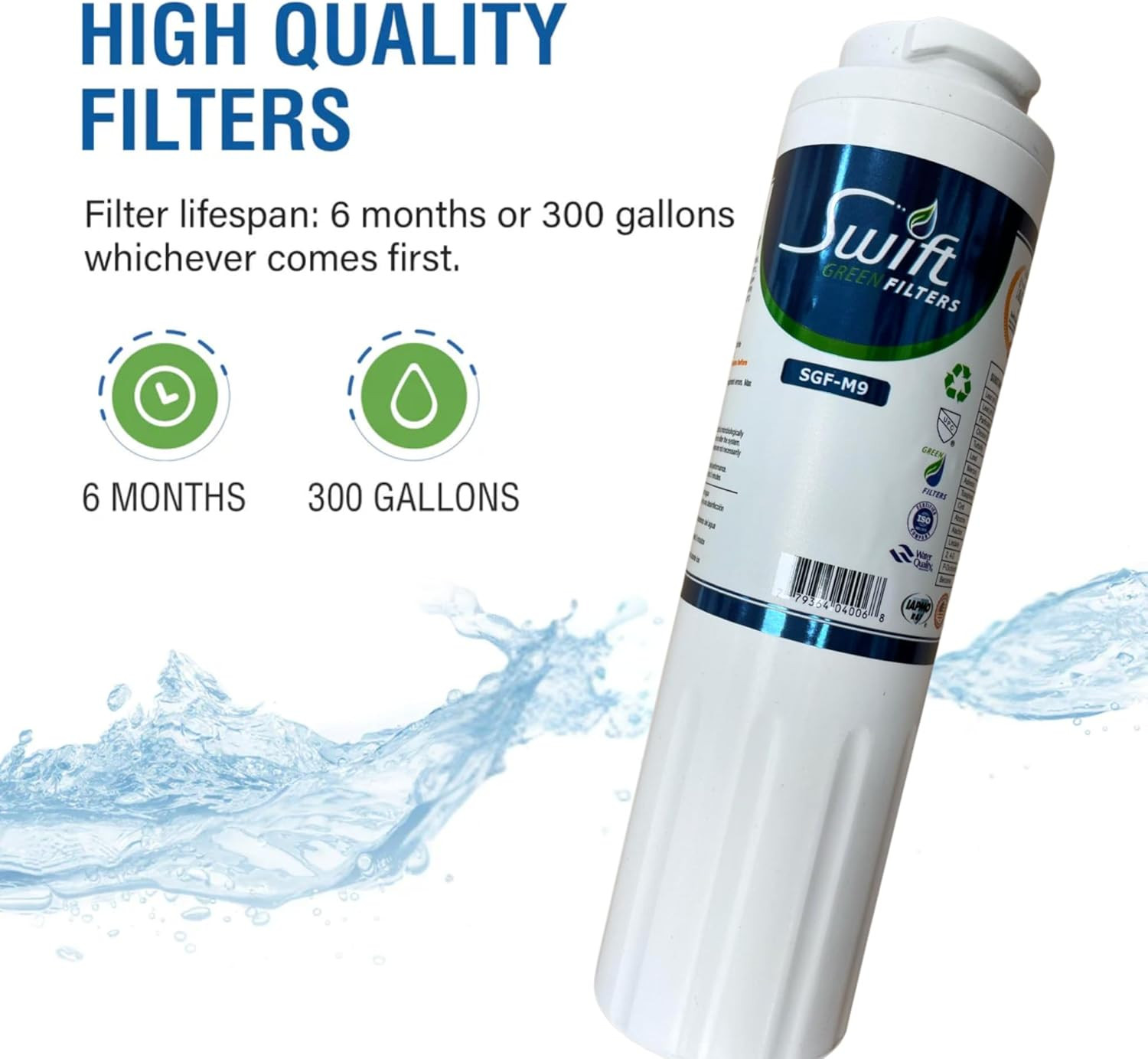 SGF-M9 Water Filter 3-Pack for UKF8001, EDR4RXD1, 46-9005, Made in USA