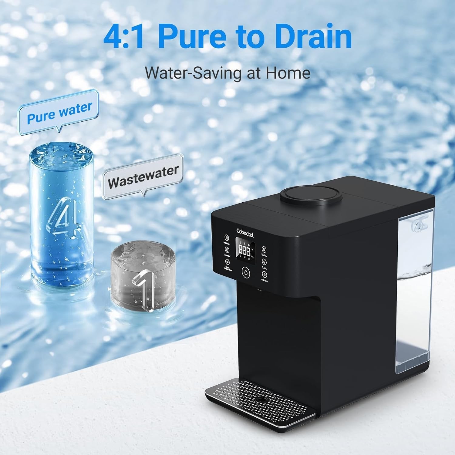 Countertop Reverse Osmosis Water Filter System, 8 Stage RO Water Purifier, 4:…