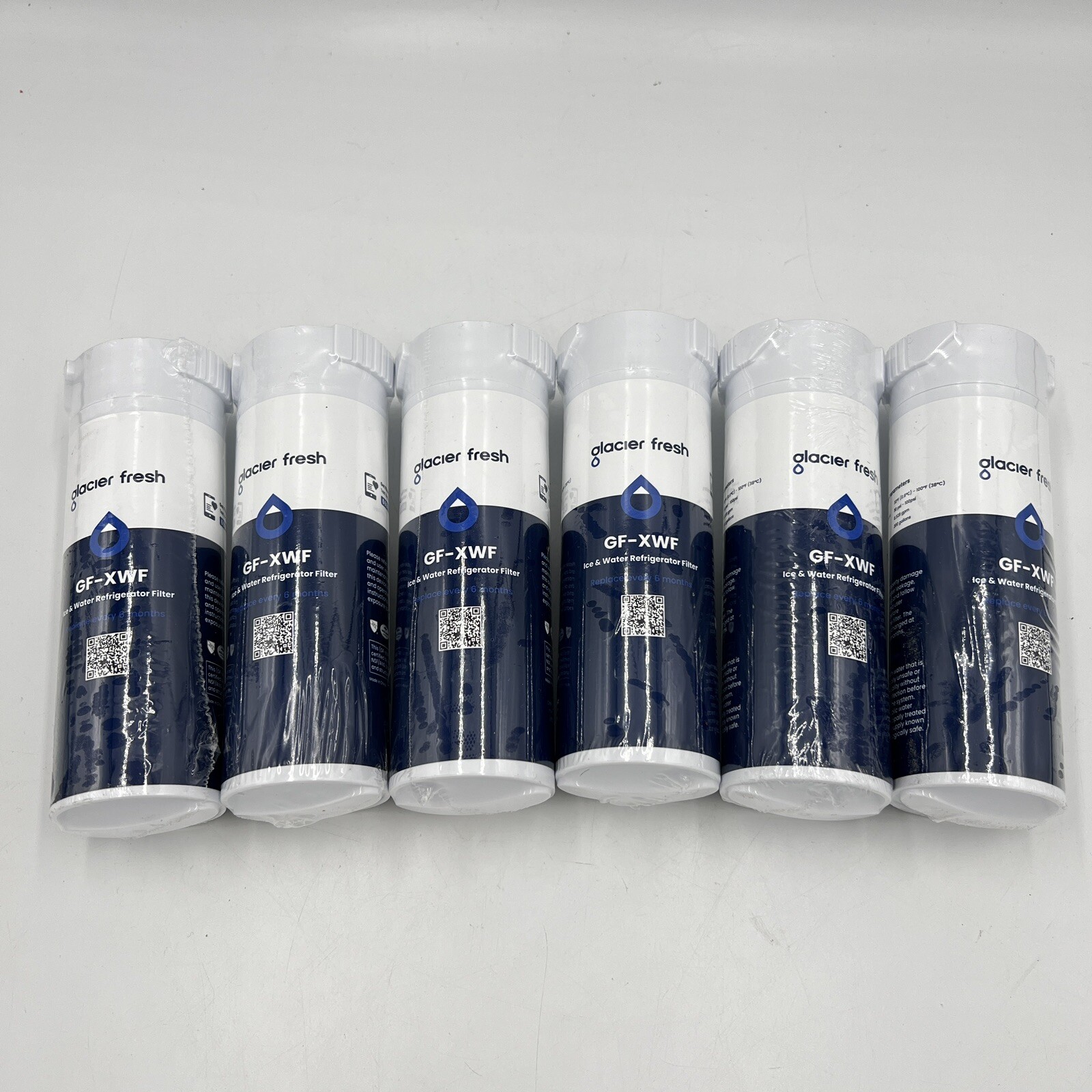 GLACIER FRESH GF-XWF Refrigerator Water Filter Replacement for GE XWF New 6 Pack