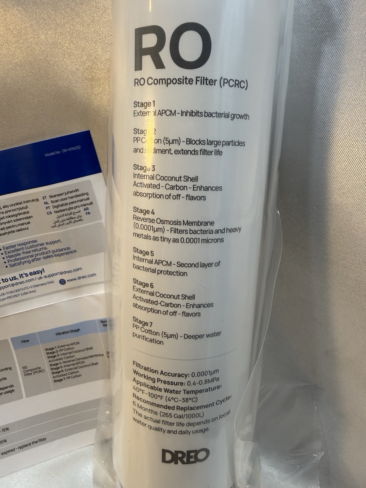 DREO 7-In-1 Reverse Osmosis Filter, Replacement for DREO RO Water Filter 112 & 1