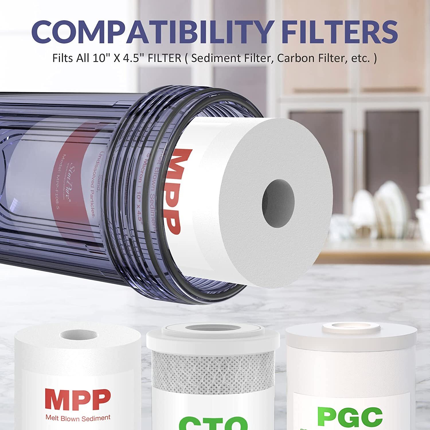 10 Inch Clear Big Blue Home Whole House Water Filter Housing System 10″ x 4.5″