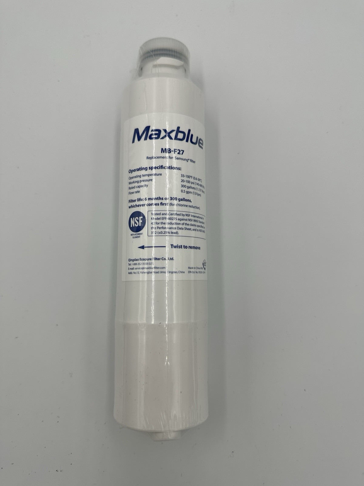 Maxblue M8-F27 – SEALED – Water Filter For Samsung Fridge
