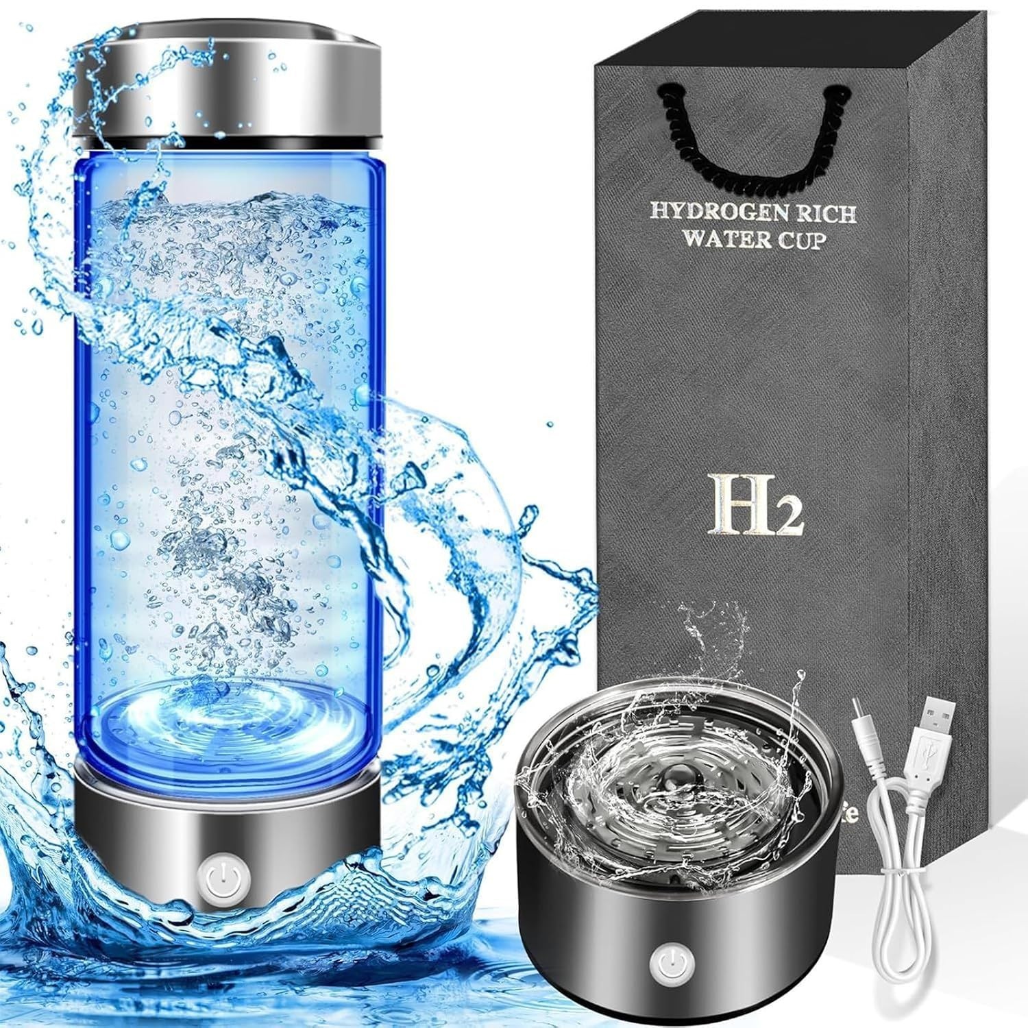 2026 Upgraded Hydrogen Water Bottle, 2400 Hydrogen Water Bottle Generator, Hydro