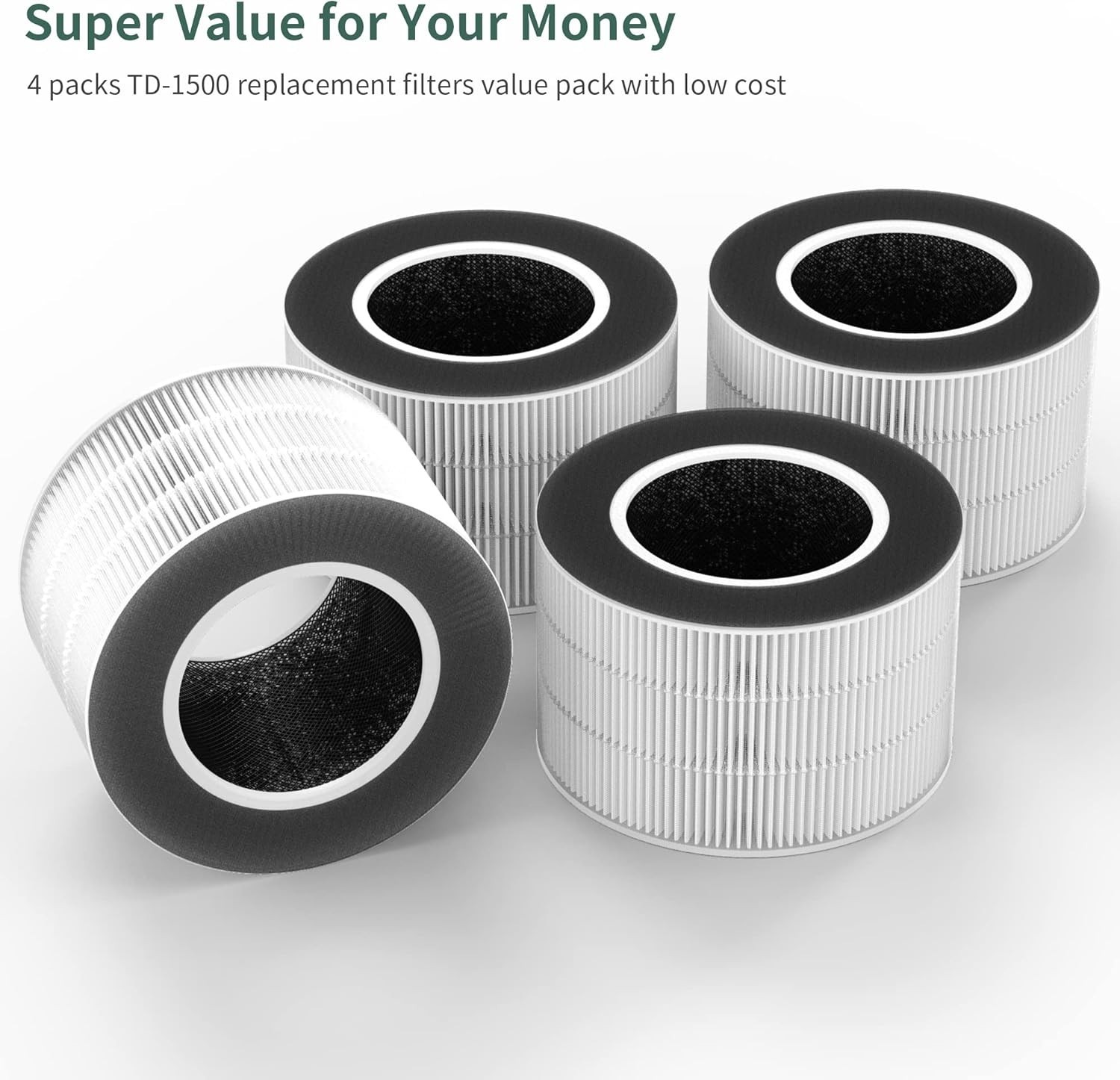 4 Packs TD-1500 Replacement Filter Compatible with Tredy TD-1500 TD-1500BM Pu…