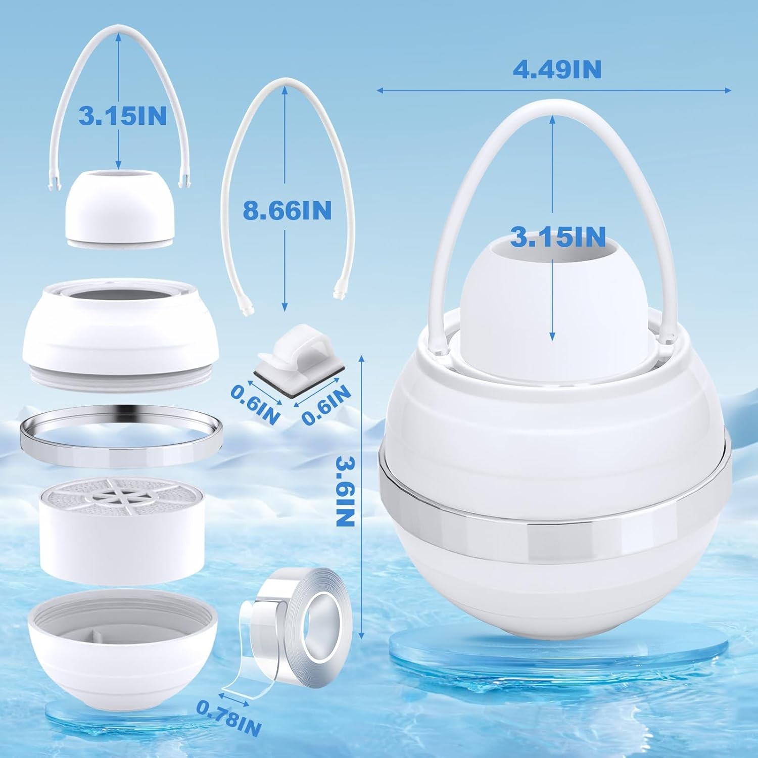 Bath Filter for Tub – Bathtub Water Filter for Softer Skin & Hair,8 Stages Hotel