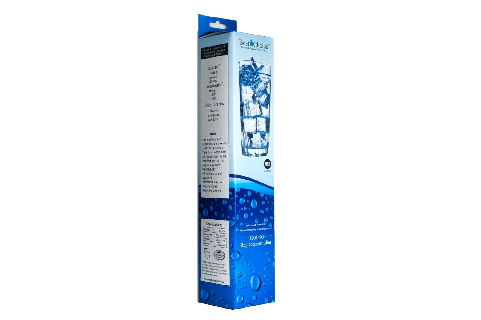 Best Choice Water Filters Fits Sub-Zero Insinkerator F-1000 Refrigerators NSF42