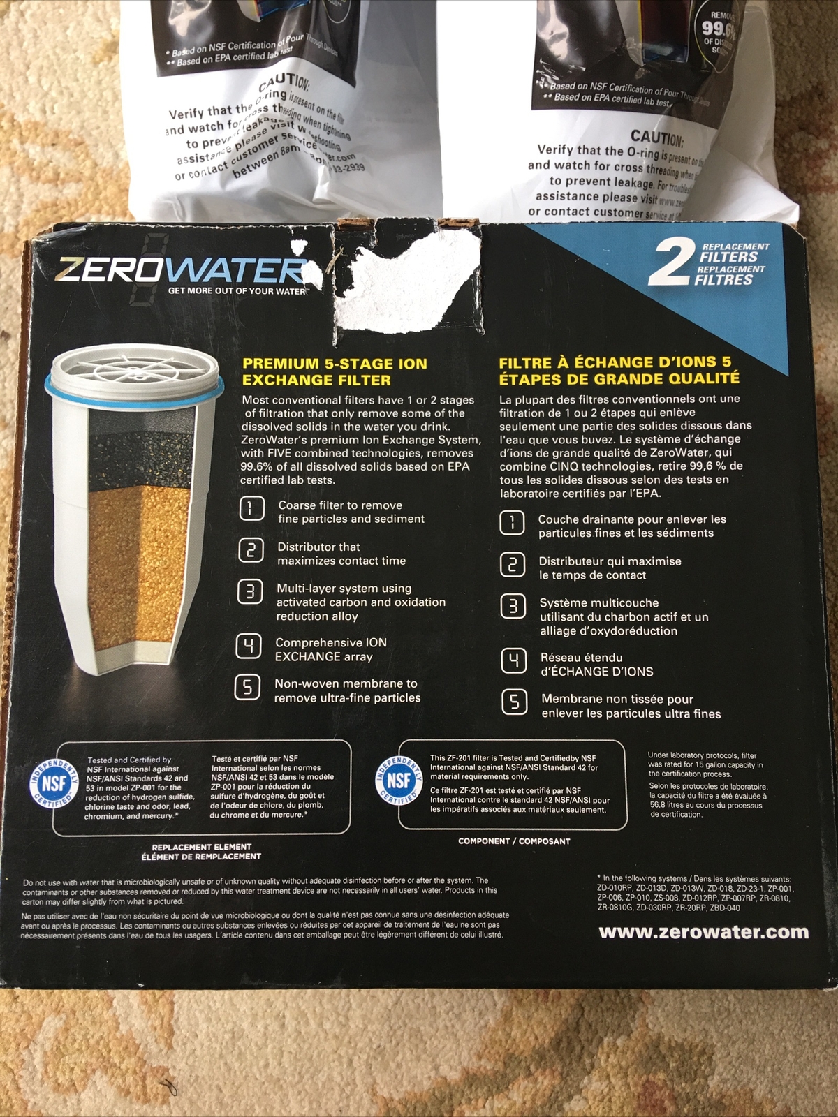2pk ZeroWater Ion Exchange Filters 5 Stage Advanced Filtration Replacement ZR017