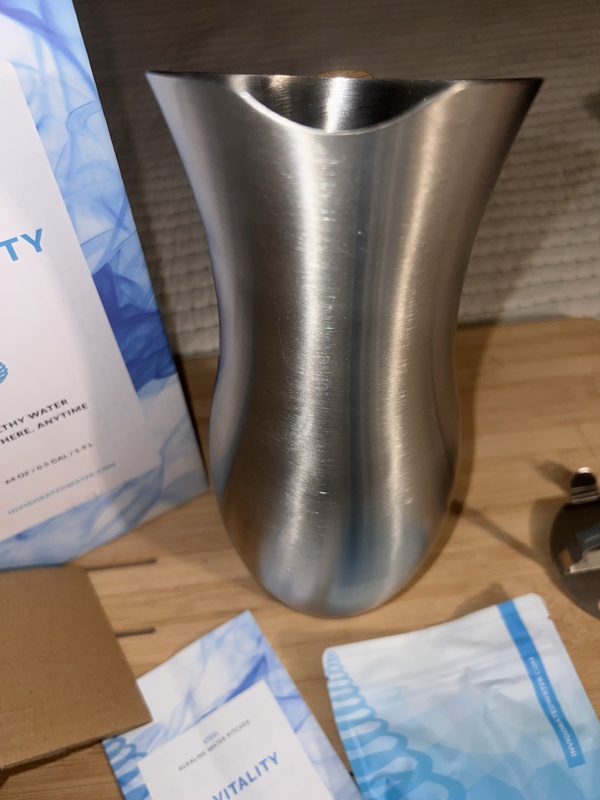 pH Vitality Alkaline Water Filter Pitcher for Drinking Water Stainless Steel …