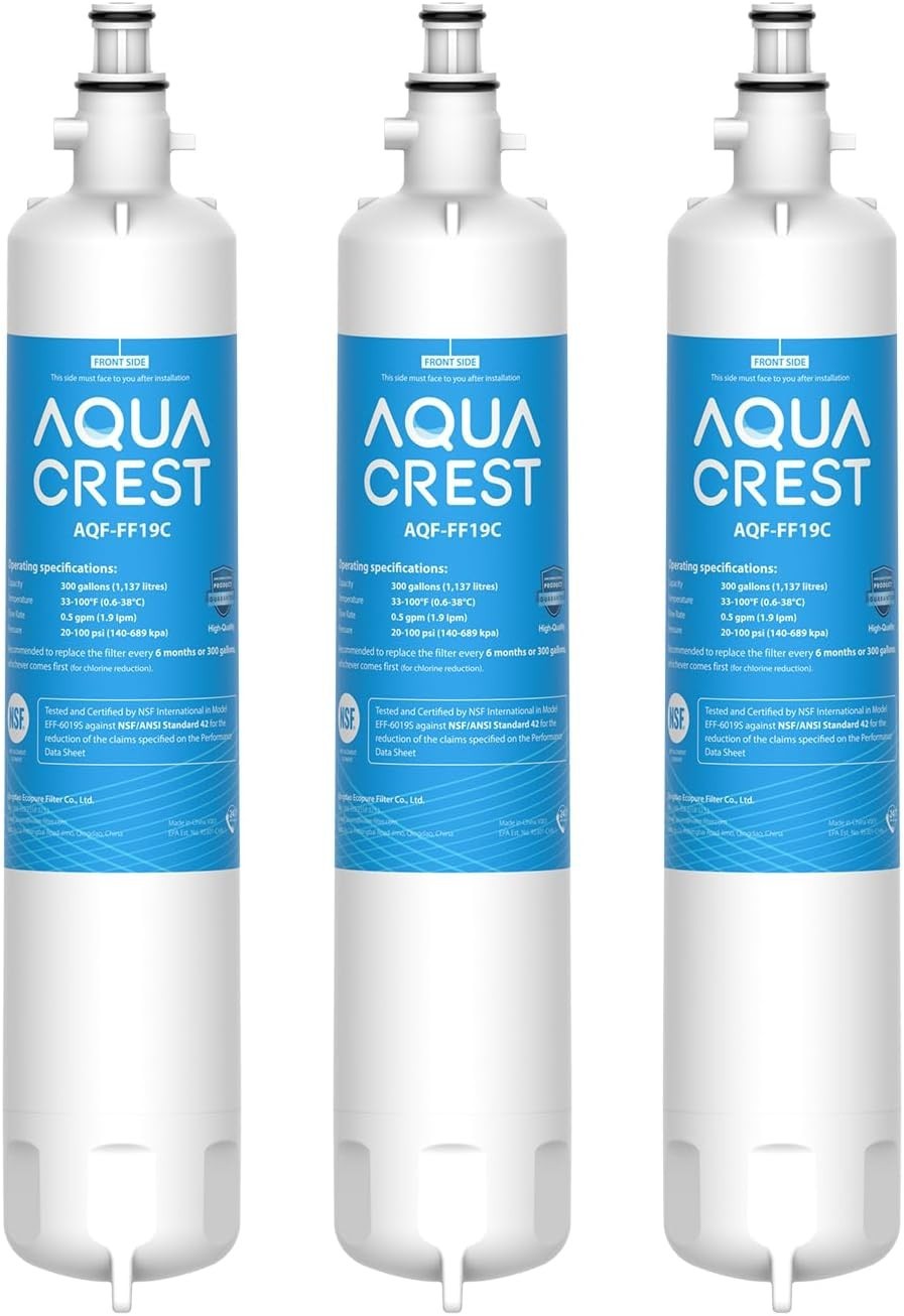 AQUA CREST Replacement for GE® RPWFE, RPWF Refrigerator Water Filter, 3 Filters