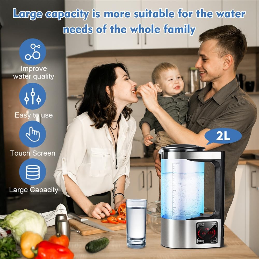 Hydrogen Water Machine Generator 2L Water Ionizer Generator Machine Kettle US