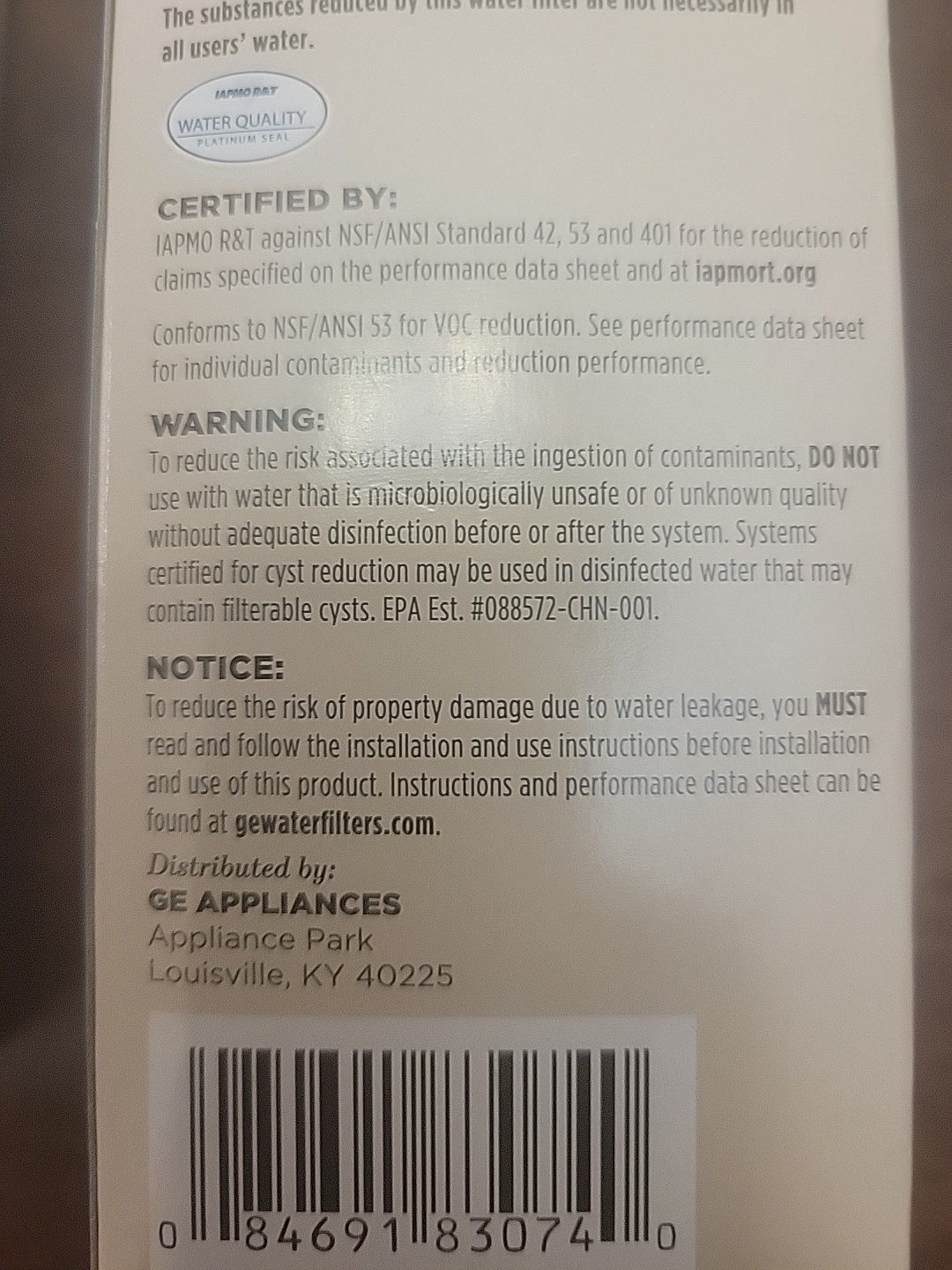 3 GE XWF Replacement Refrigerator Water Filter for GE Side by Side ,French Door