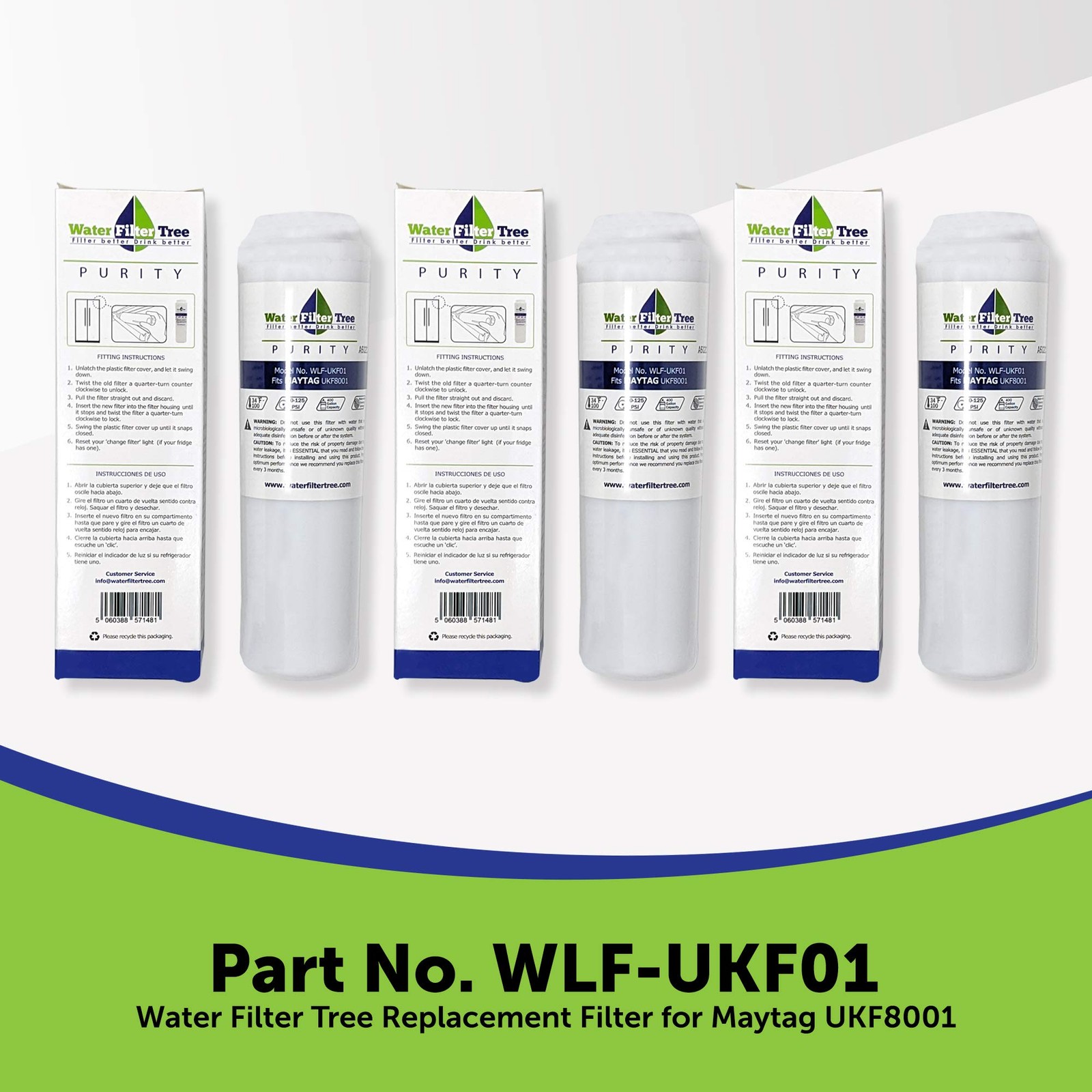 3 X WLF-UKF01 – Replacement Filter for Maytag UKF8001-67003528-Triple Pack
