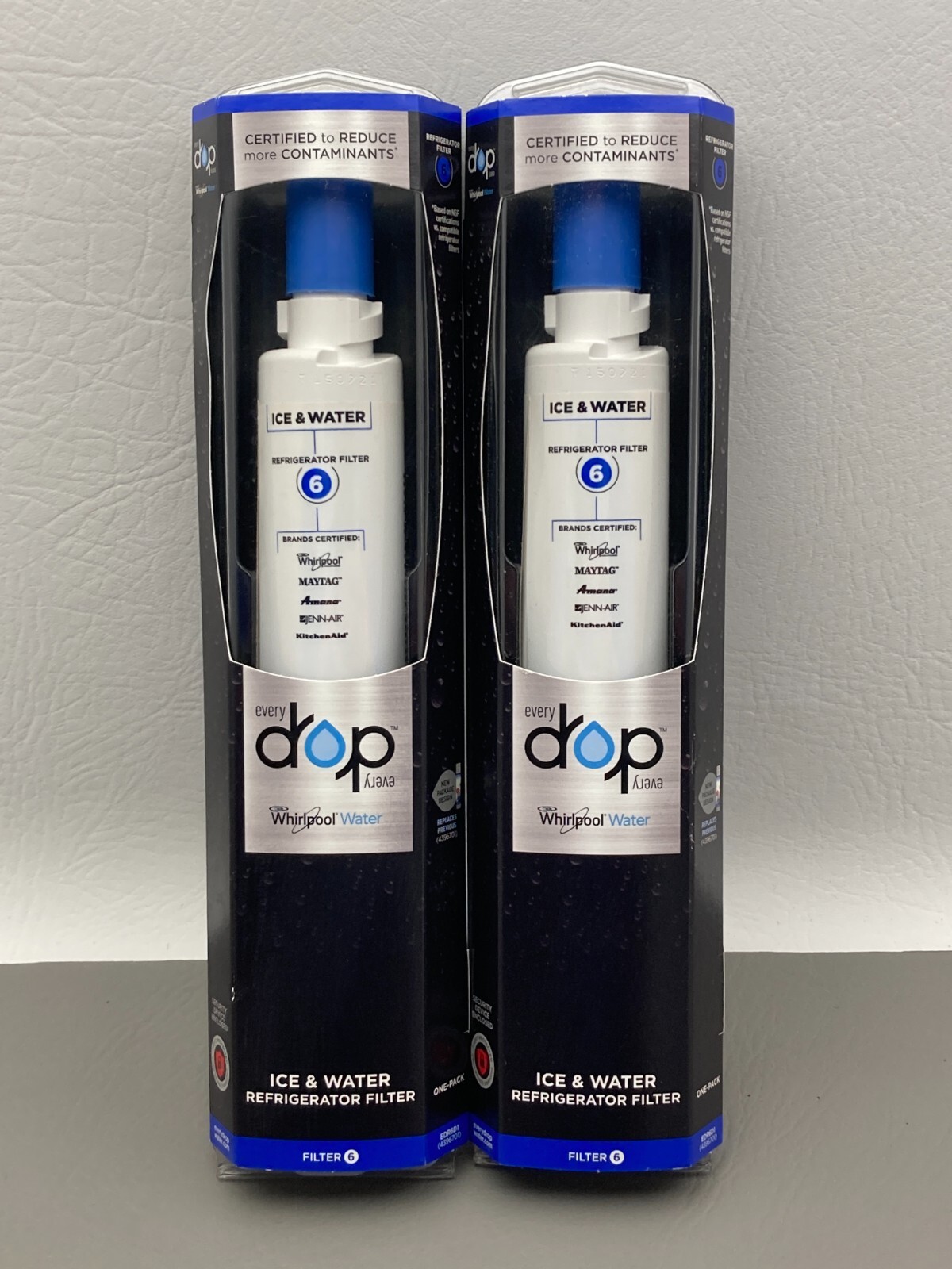Every Drop Whirlpool 6 EDR6D1 Refrigerator Ice and Water System Filter x 2