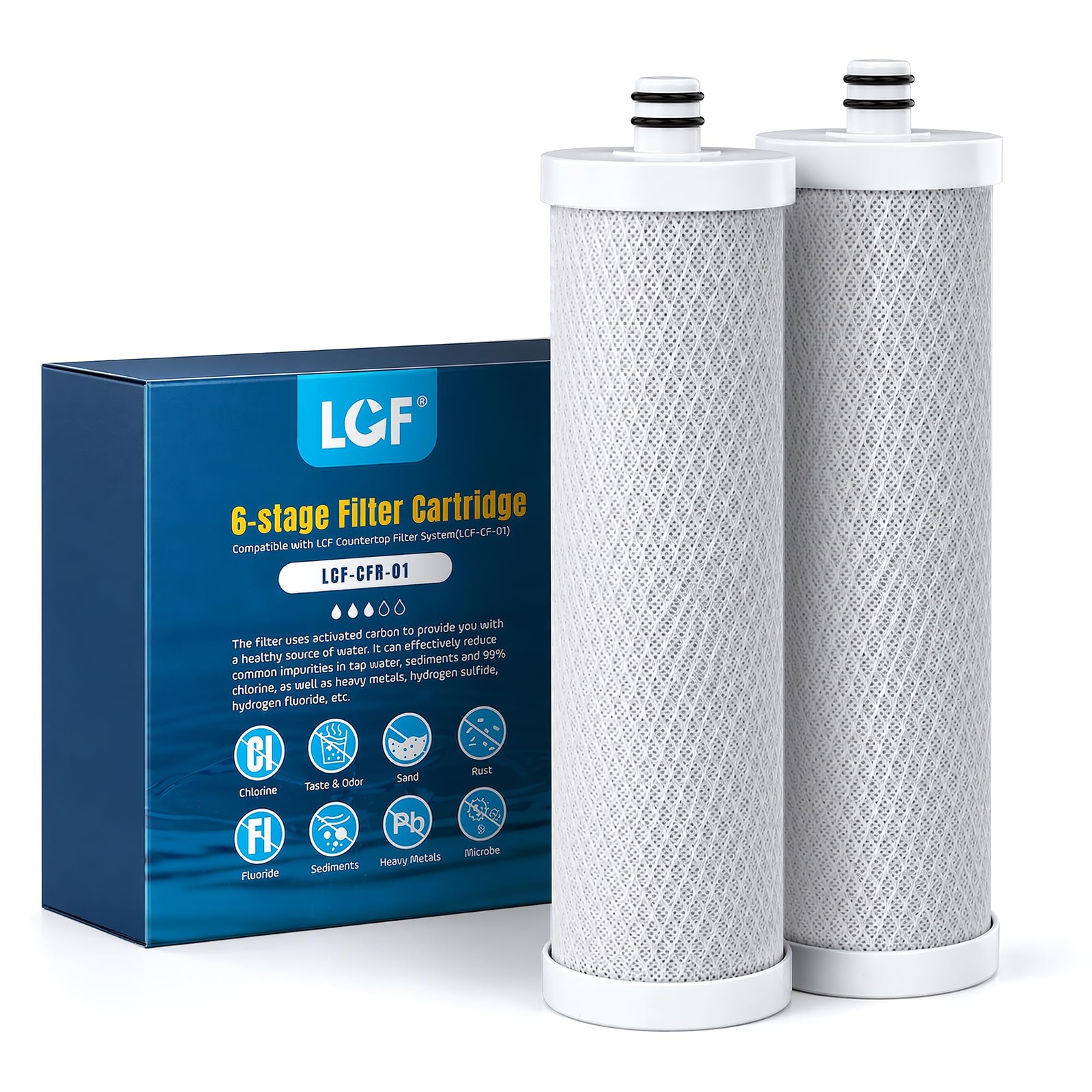 [Upgraded] Countertop Filter, 6-Stage, 16,000 Gal, 2-Pack