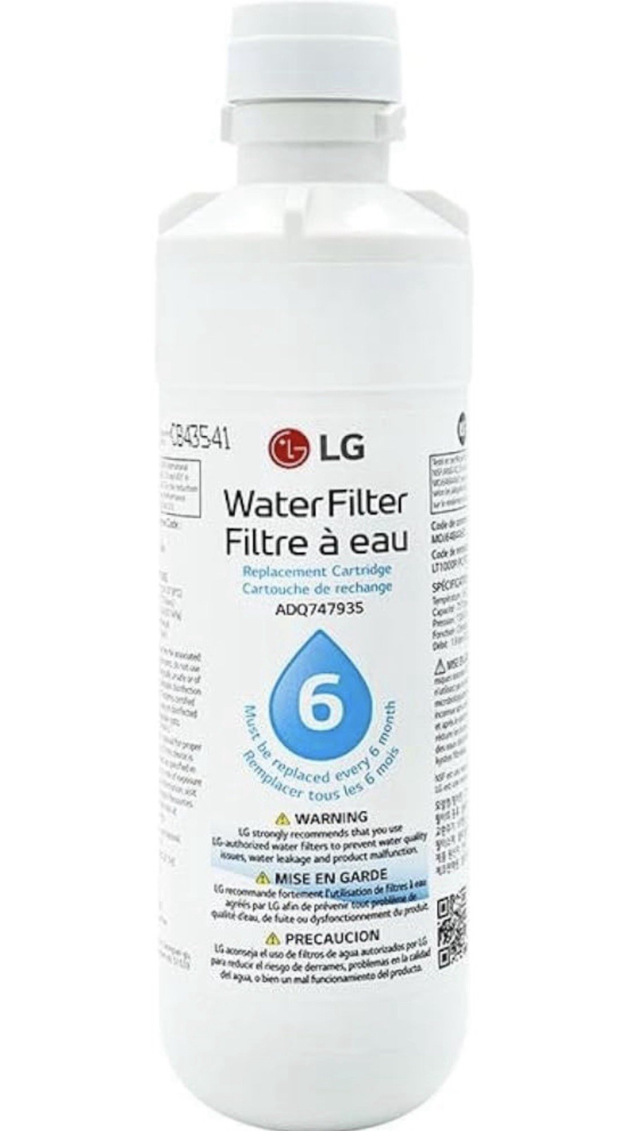 LG LT1000P2 6-Month / 200 Gallon Refrigerator Replacement Water Filter, Reduces