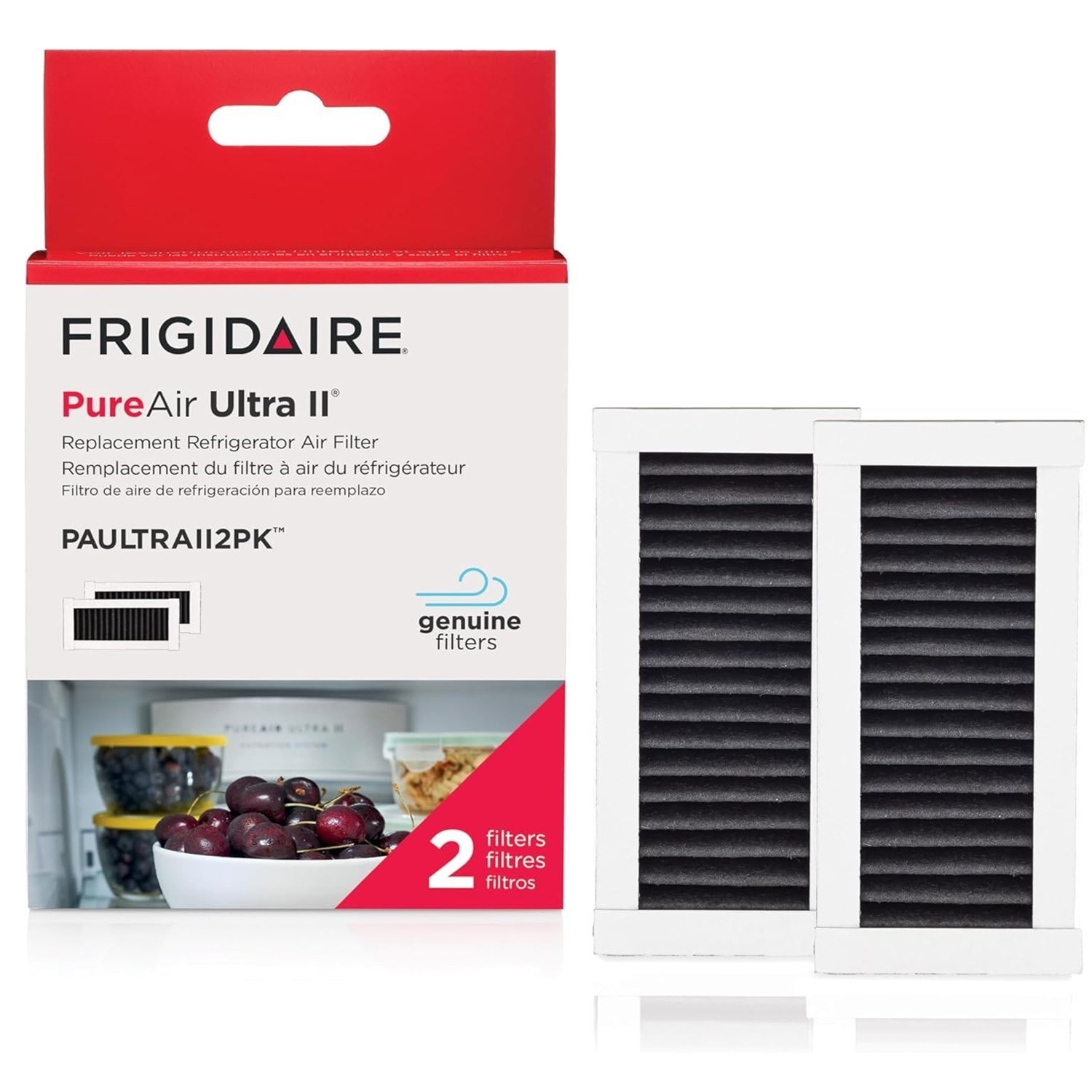Frigidaire PAULTRAII2PK Pure Air Ultra II Air Filter 2 Pack, 3.8″ x 1.8″ 2 Count