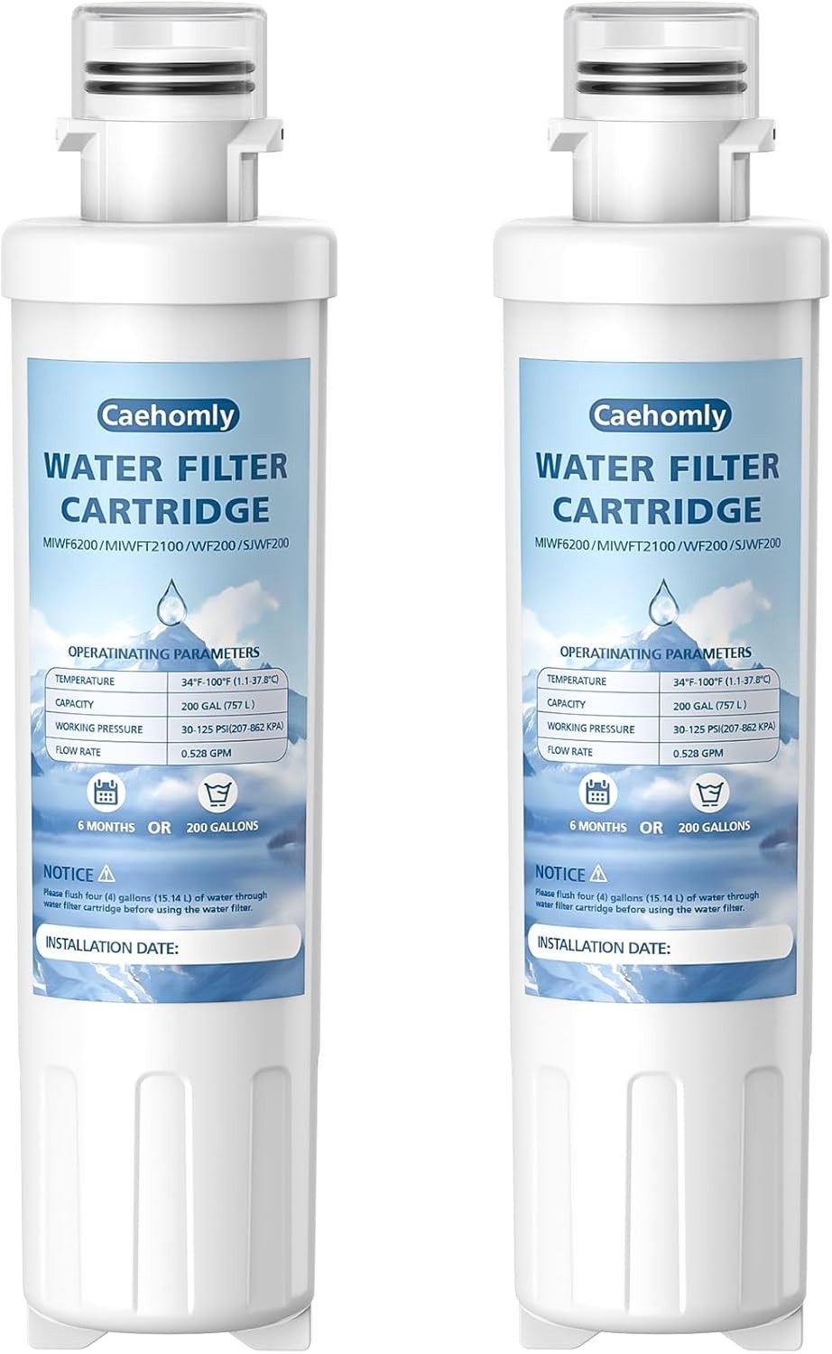 2 PACK MIWF6200 Water Filter Cartridge Compatible with Midea , MIWF6200, MF-2…