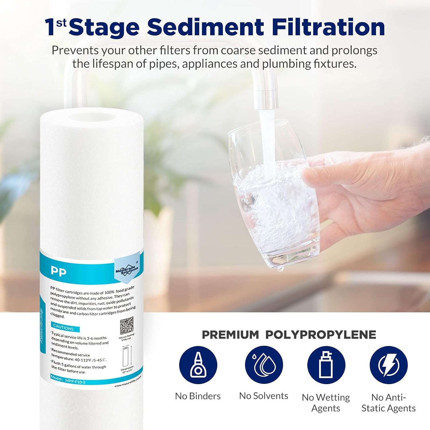5-Stage Undersink RO Drinking Reverse Osmosis System Water Filter 1/2/3-Year Set