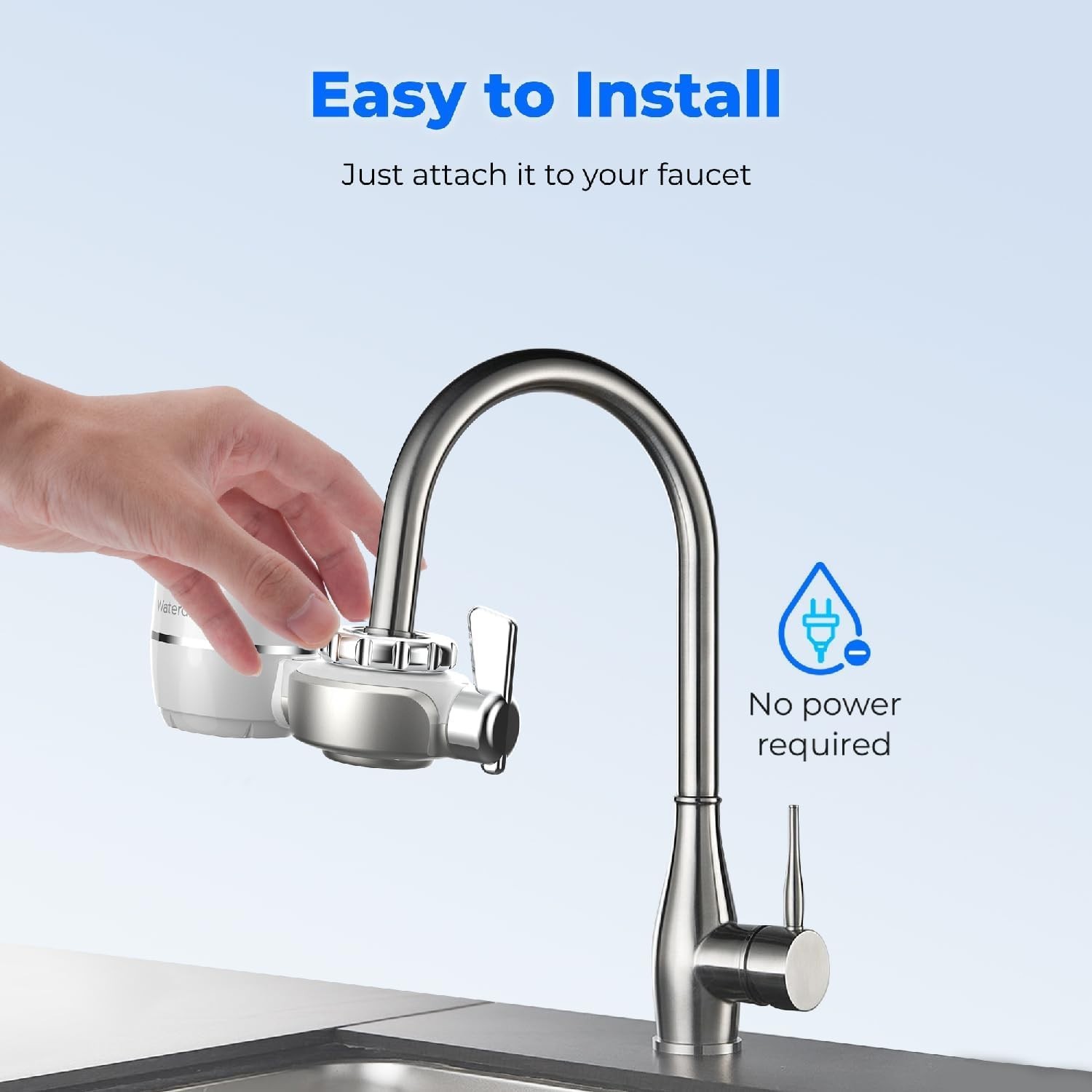 Waterdrop Faucet Water Filter, Fits Standard Faucets, NSF Certified