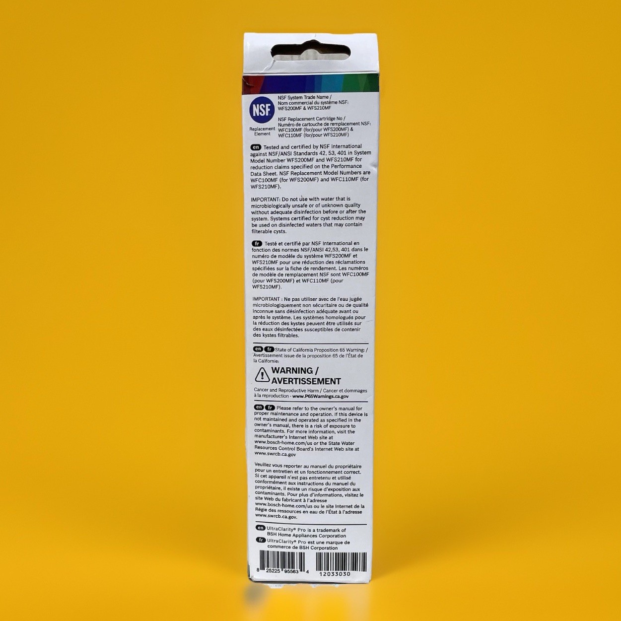 1 PACK Bosch Ultra Clarity Pro BORPLFTR50 Water Filter White #WFS200MF/WFS210MF