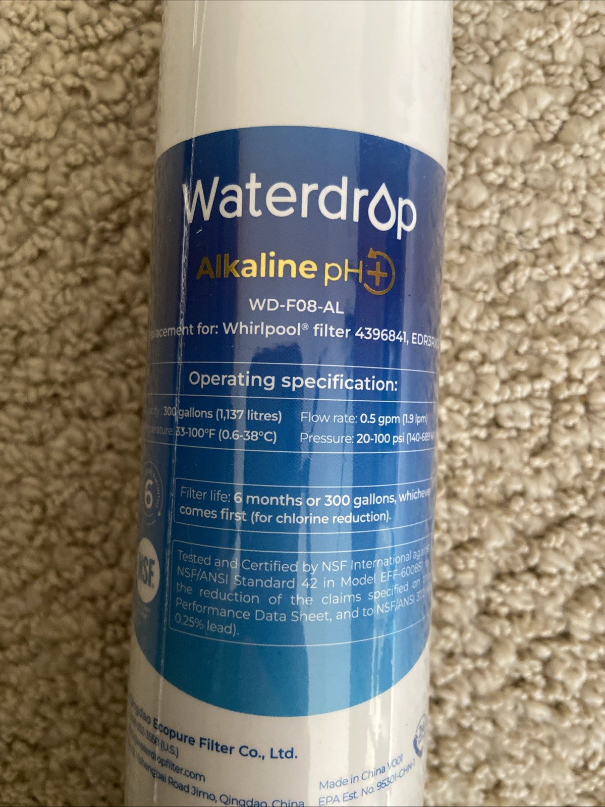 Waterdrop Alkaline pH+ WD-F08-AL Filter New
