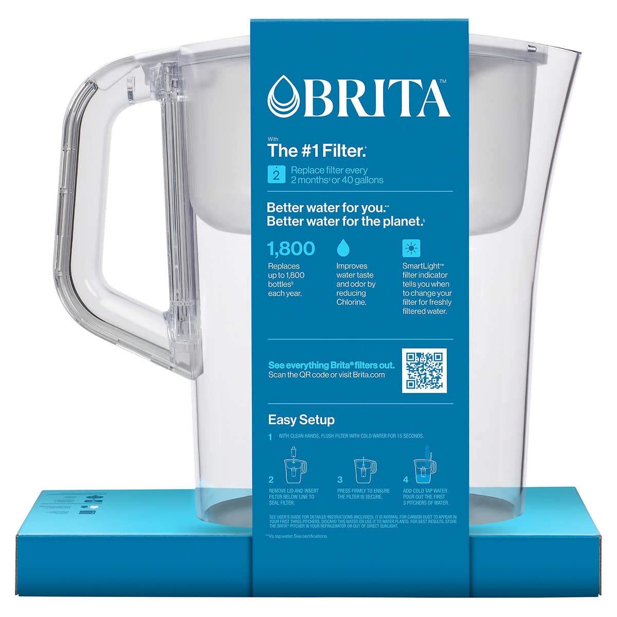 40 Gallon White Water Purification Unit with Brita 10 Cup Filter Pitcher