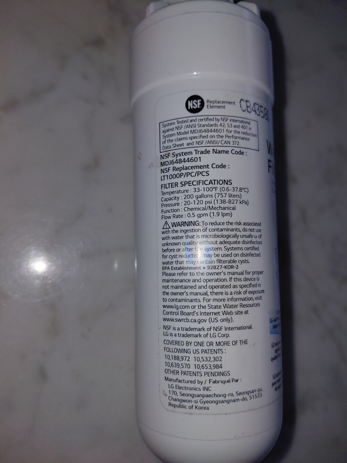 LG LT1000P 6Month / 200Gal Capacity Replacement Refrigerator Water Filter…