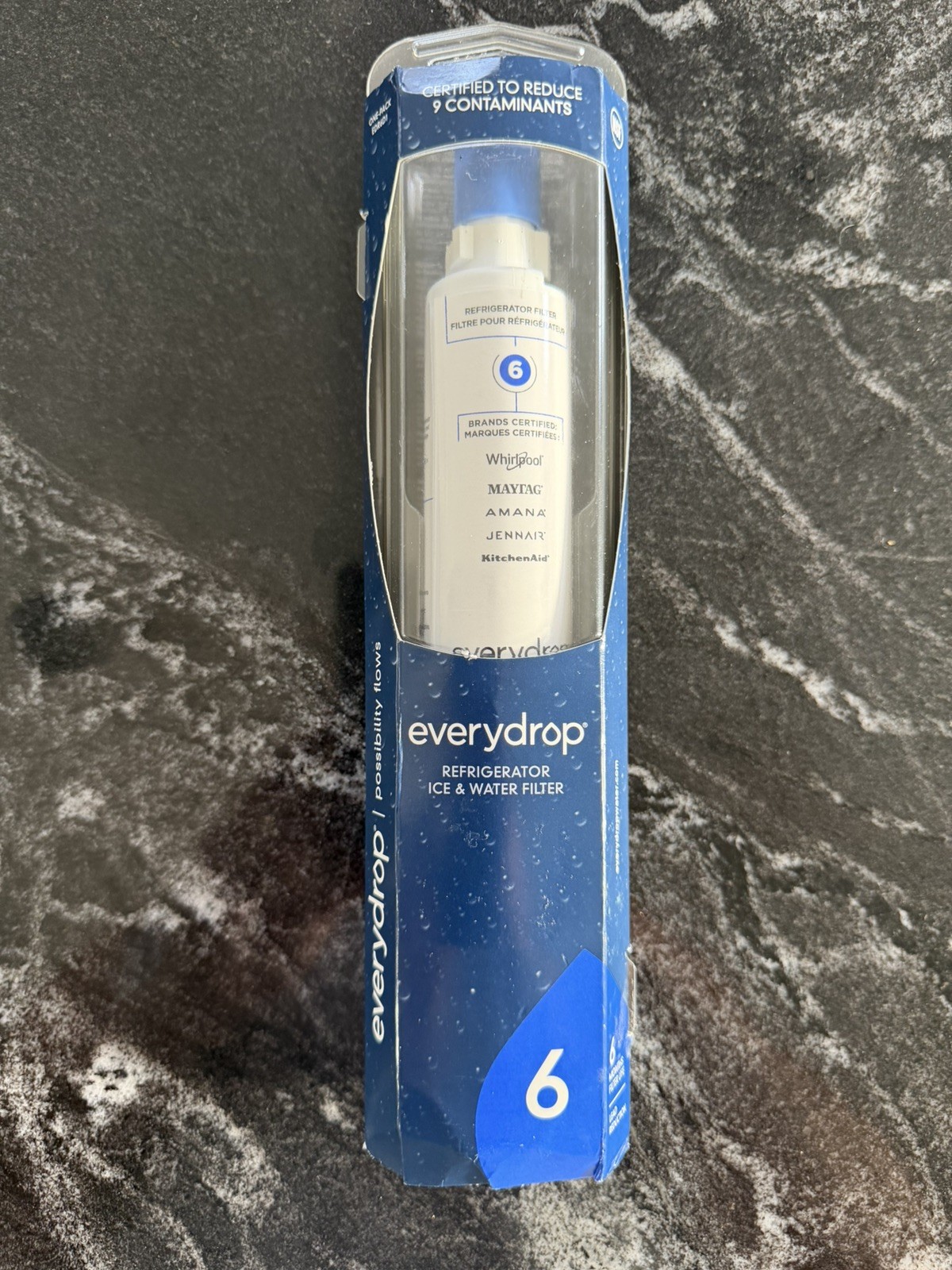 Everydrop by Whirlpool Ice and Water Refrigerator Filter 6 EDR6D1 Single Row