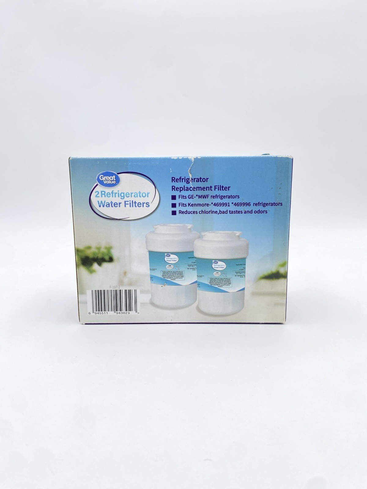 Refrigerator Water Replacement Filter White 2 Pack 300 Gallons Fits GE & Kenmore