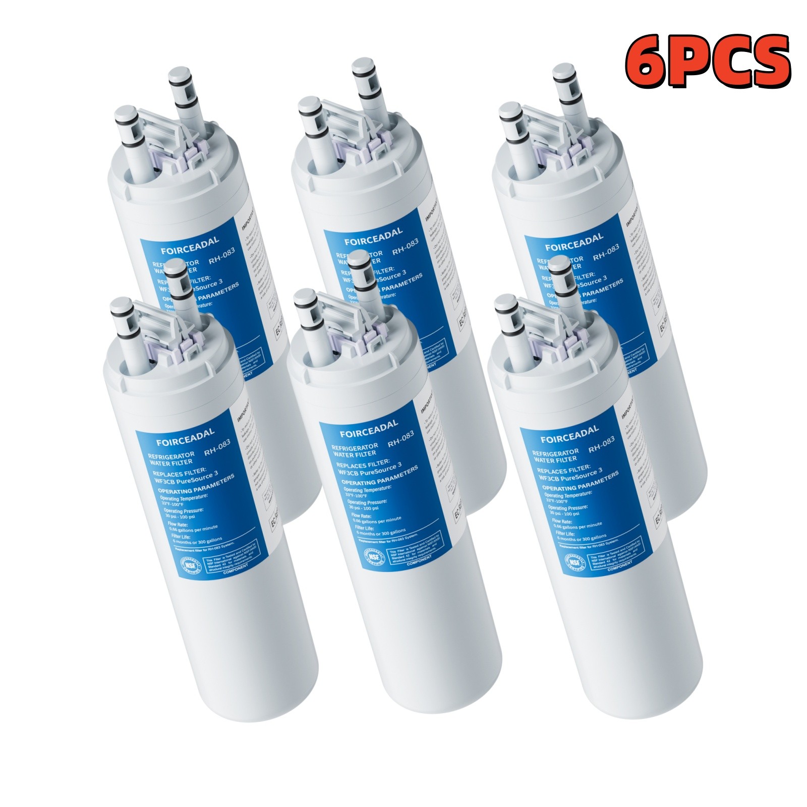 6/4/2PACK New FOR Frigdaire WF3CB Pure Source 3 Refrigerator Water Filter