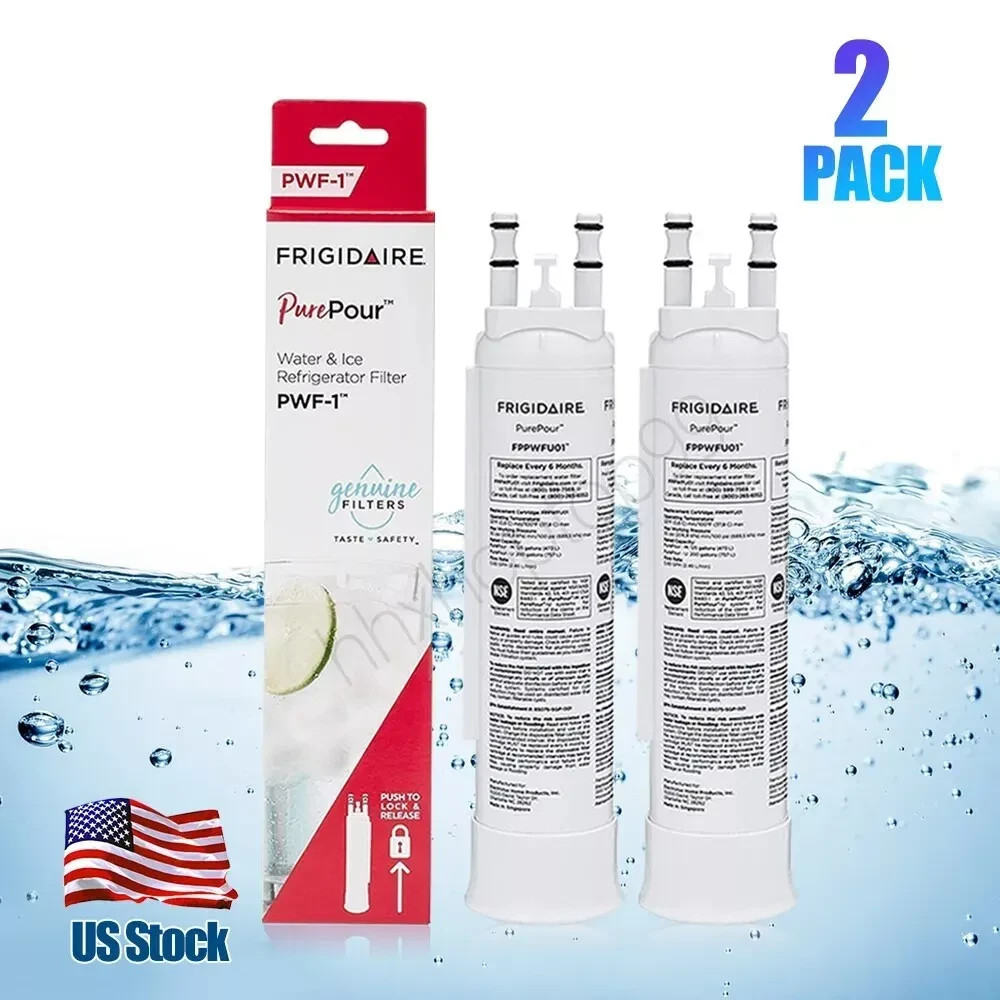 2 Pack Frigidaire FPPWFU01 PWF-1 Refrige PurePour Water &Ice Filter NEW US