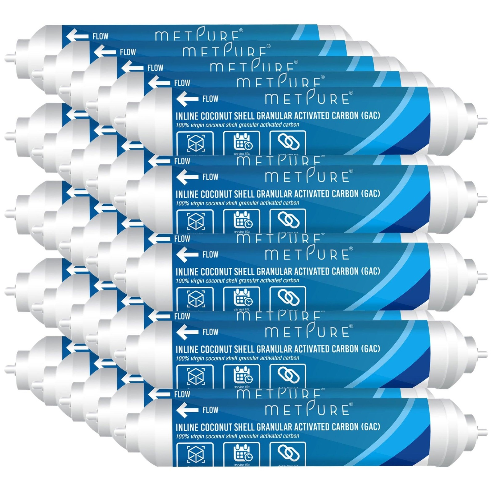 1 to 25 Pack Inline GAC 1/4″ OD QC Active Carbon Water Filter for Refrigerator