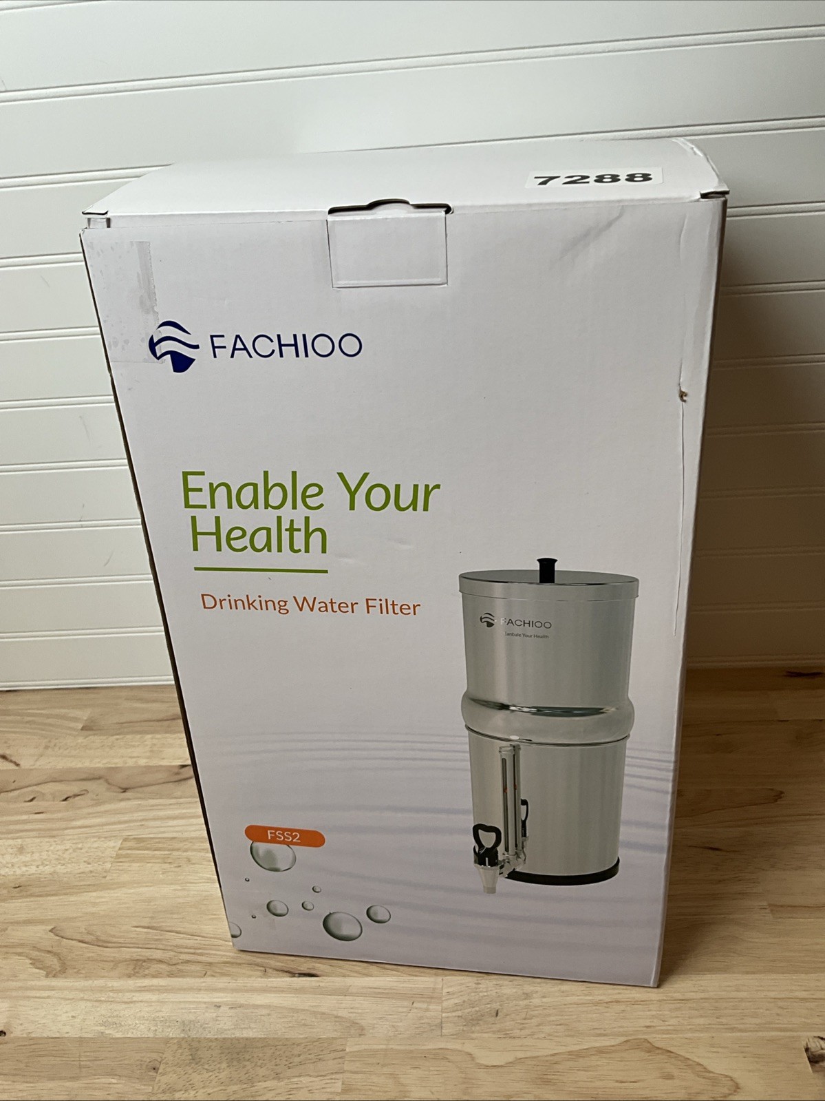 FACHIOO 2.25 Gallon Stainless Steel Gravity-Fed Water Filter System & 2 Filters