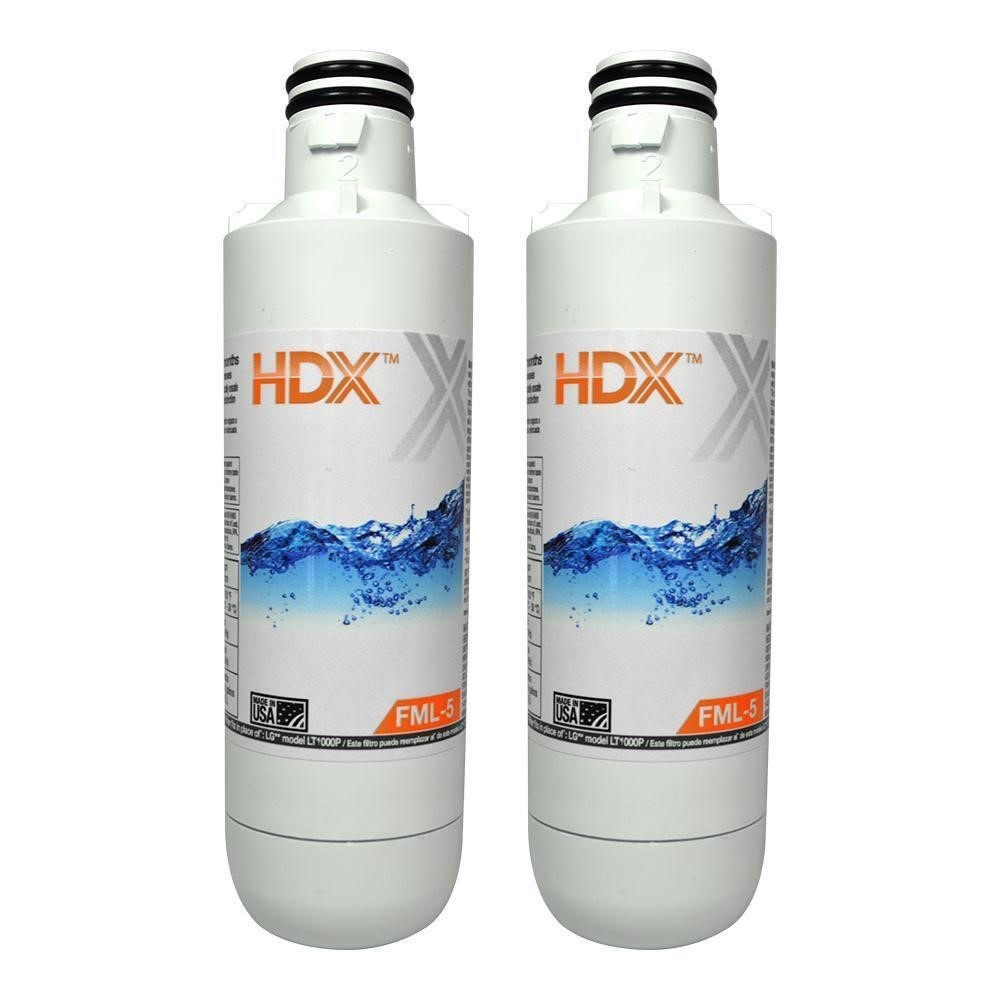 2-Pack HDX FML-5 Refrigerator Water Filter Replacement for LG LT1000P New OB