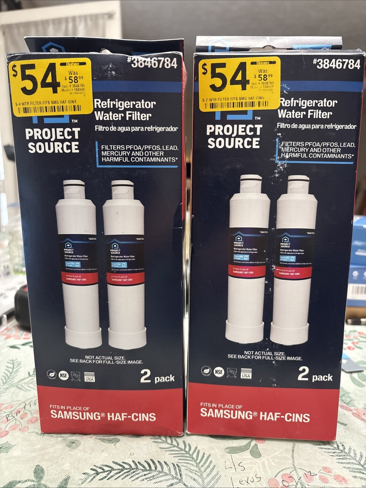 Project Source 3846784 Refrigerator Water Filter 4 Pack (2 Packs Of 2) New