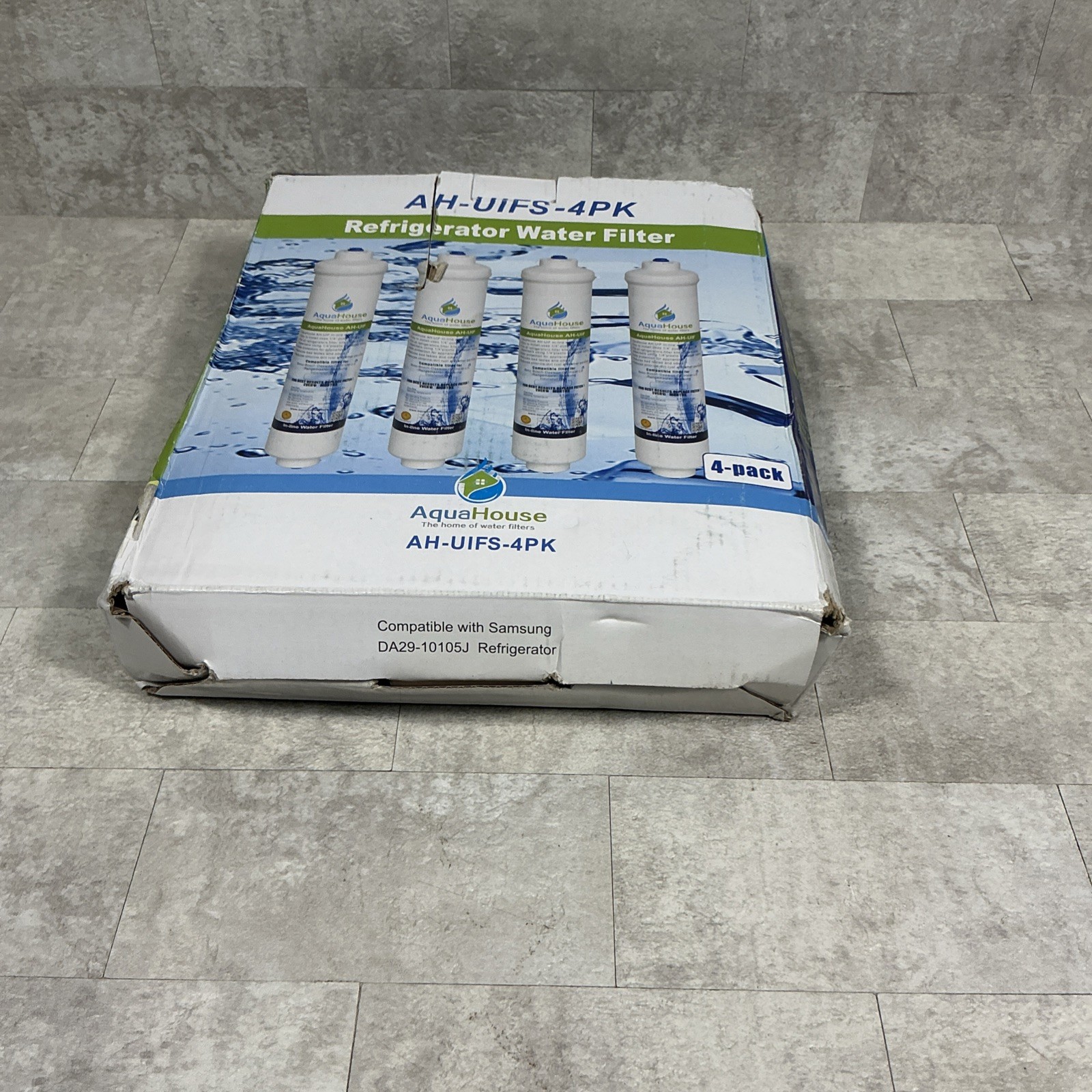 Aqua House Refrigerator Water Filter AH-UIFS-4PK New In Plastic