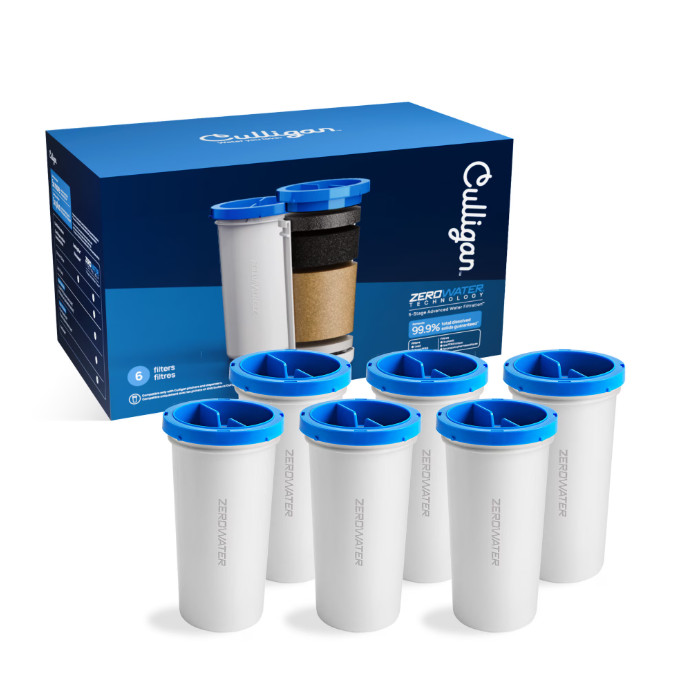 Culligan with ZeroWater Technology 5-Stage Water Filter Replacement, 6 Count