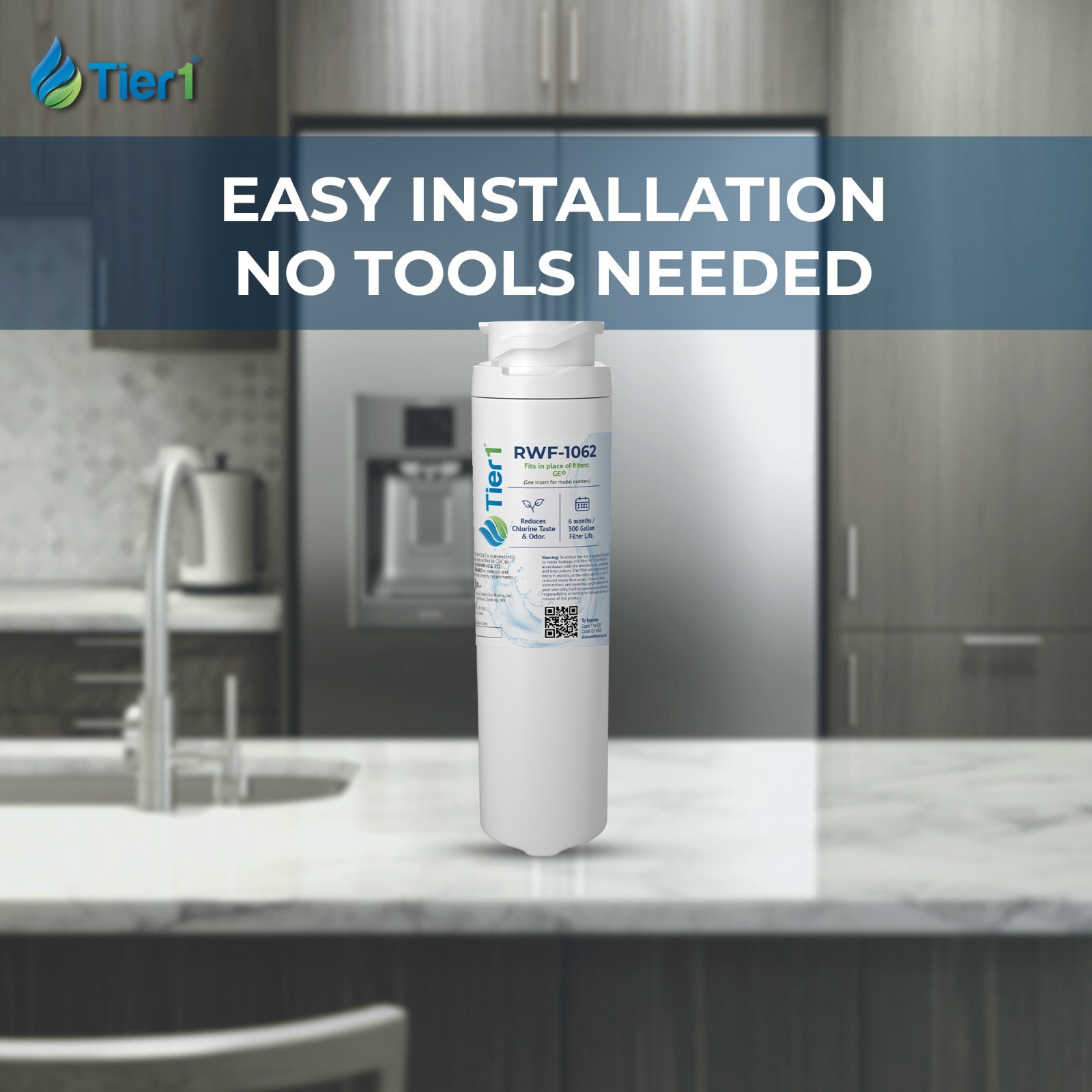 Fits GE MSWF SmartWater Comparable Tier1 Refrigerator Water Filter 6 Pack