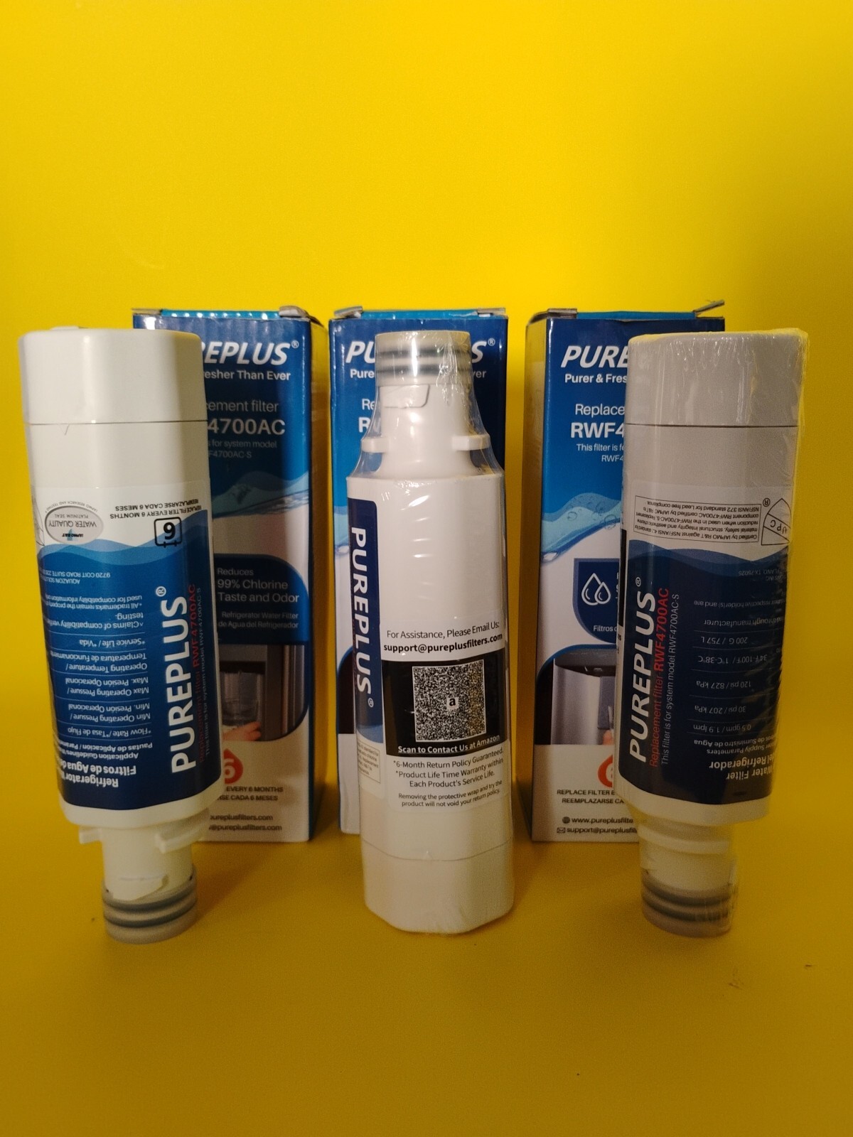 PurePlus RWF4700AC Water Filter 3 Pack of New Filters