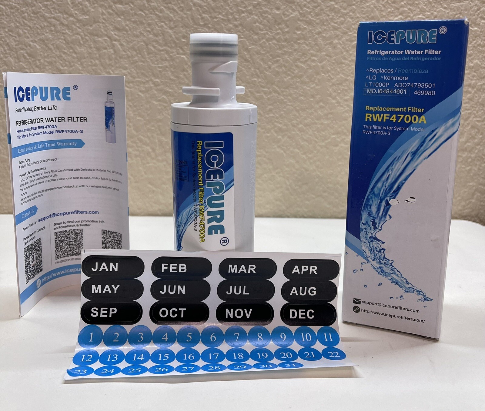 IcePure Refrigerator Water Filter RWF4700A LG Kenmore LT1000P