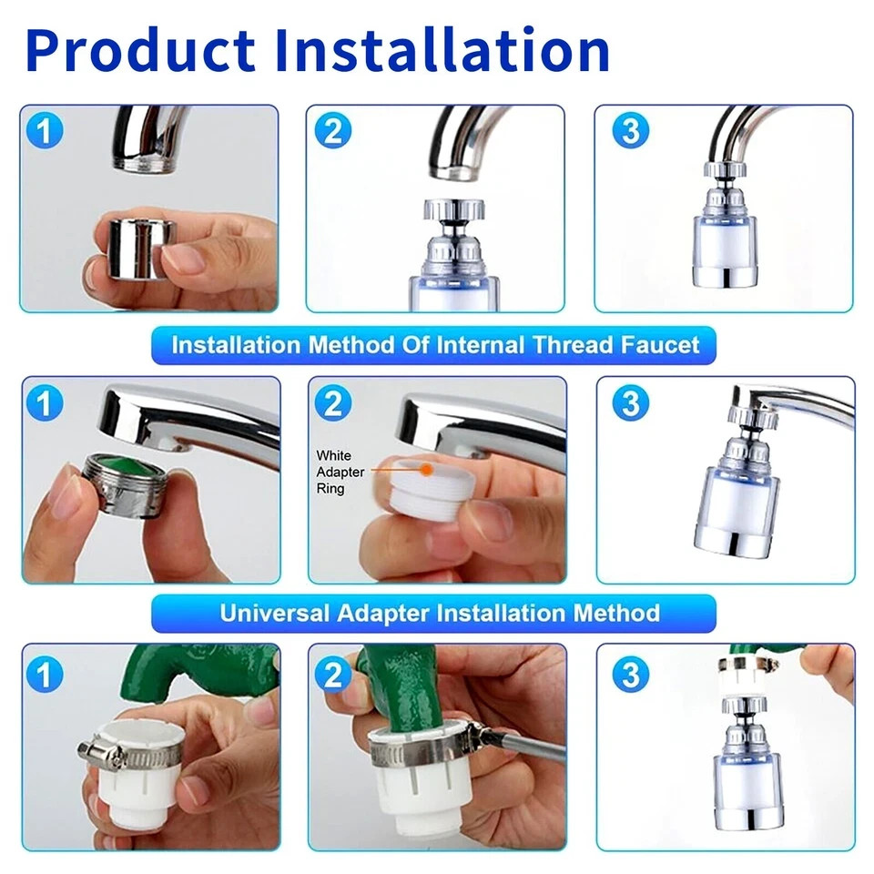 Kitchen Faucet Water Filter Purifier PP Cotton Cartridge for Chlorine & Metal