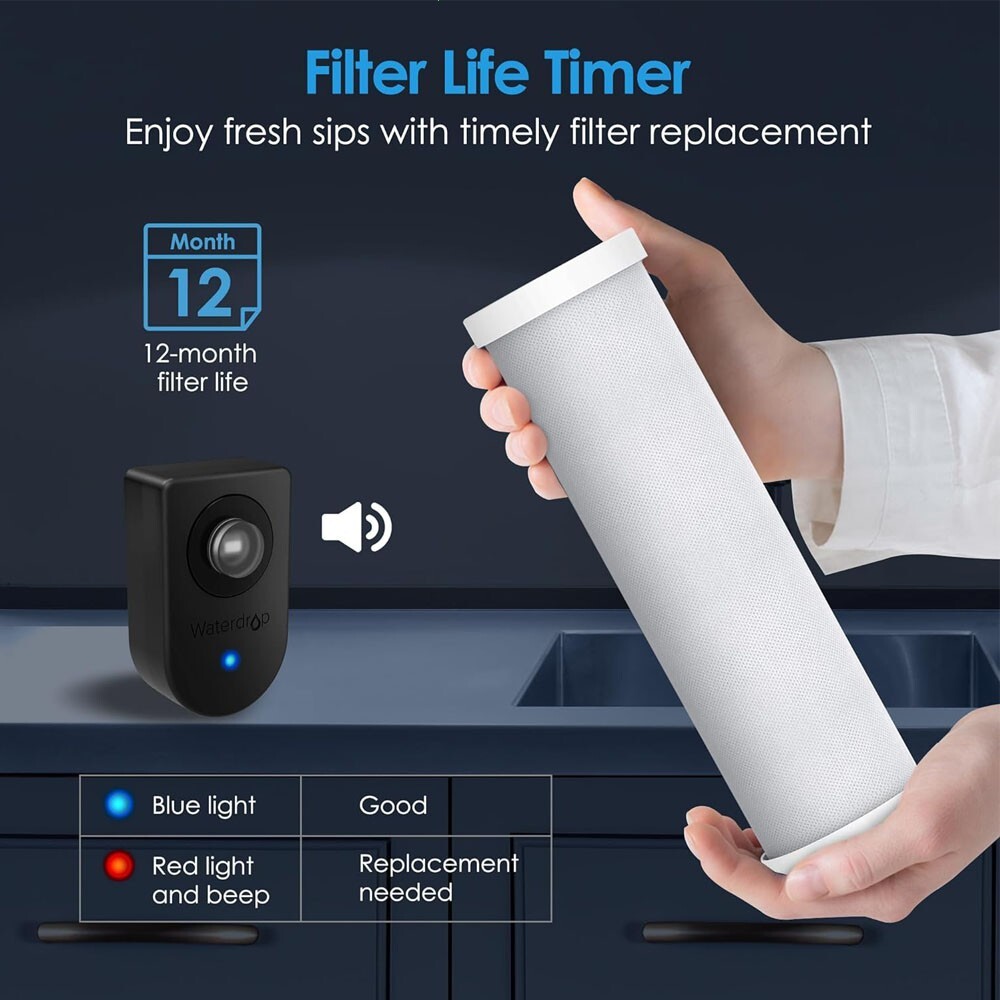 Sistema de Filtro de Agua Para Grifo Cocina Casa Acero Inoxidable 8000G Filtra