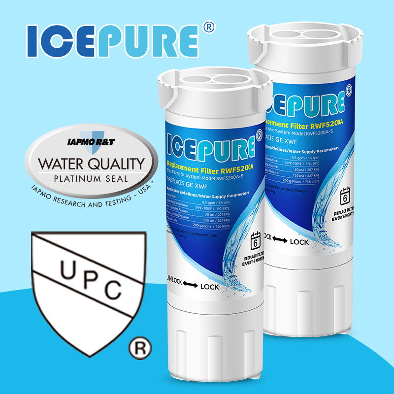 Fit For GE XWF WR17X30702 GBE21 GDE21 Refrigerator Water Filter ICEPURE 2 Pack