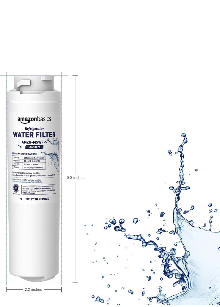 Amazon Basics Replacement Water Filter AMZN-MSWF Standard Filtration 1 pack New