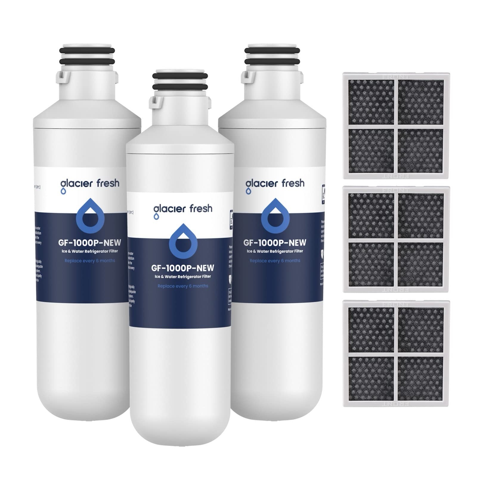 GLACIER FRESH LT1000PC Water Filter + LT120F Air Filter 3+3 Pack