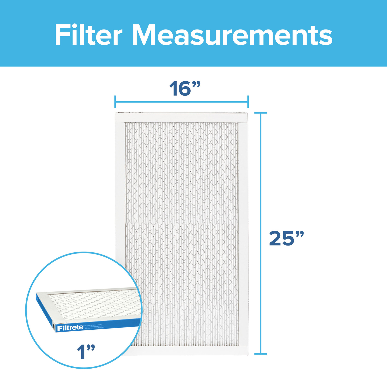 Filtrete High Performance Air Filter 1900 MPR UA01-4, 16 in x 25 in x 1 in