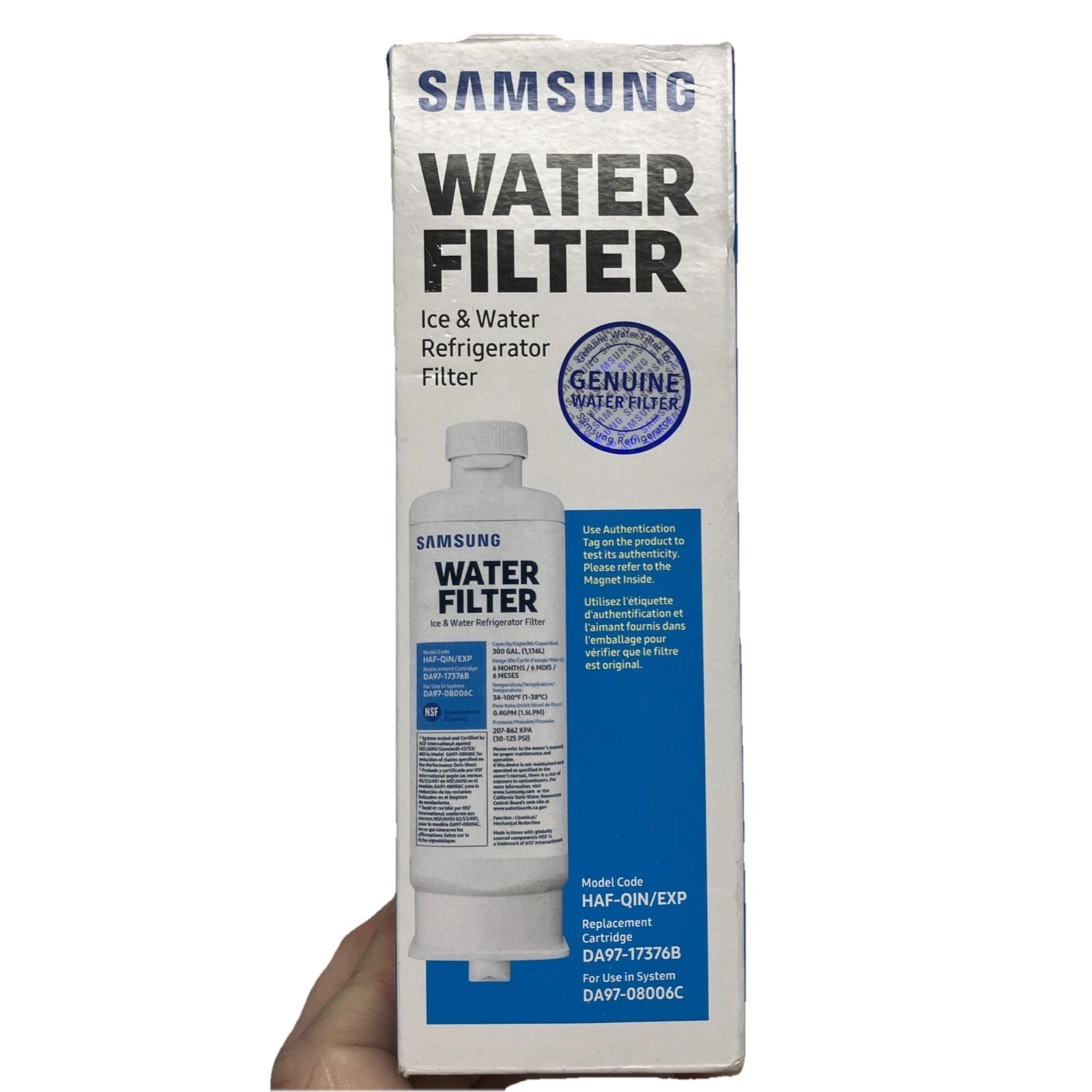 SAMSUNG 1x HAF-QIN/EXP Water/Ice Filter for Refrigerator DA97-17376B -08006C NEW