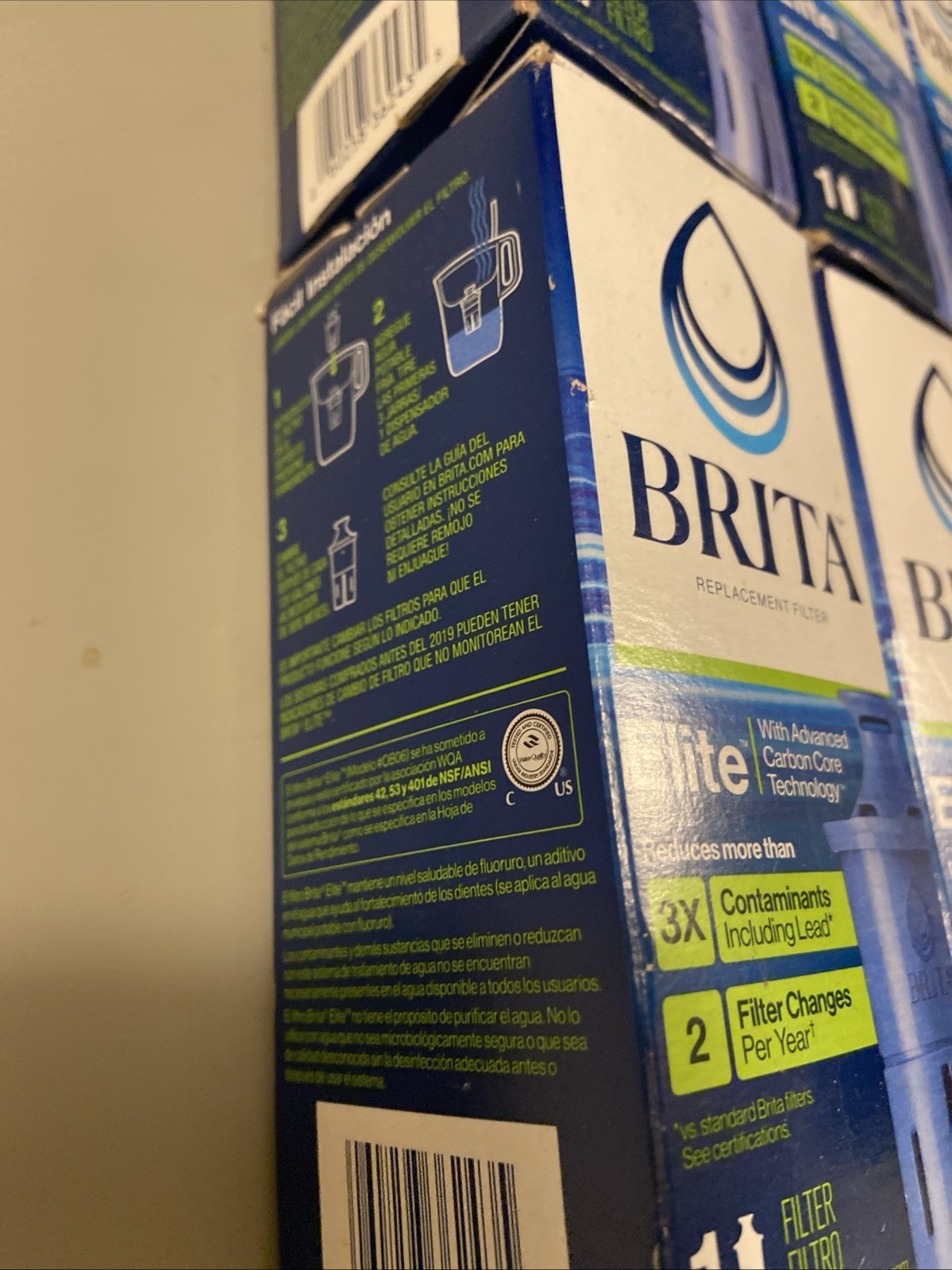New Lot Of 8 Brita Elite Replacement Water Filters with Advanced Carbon